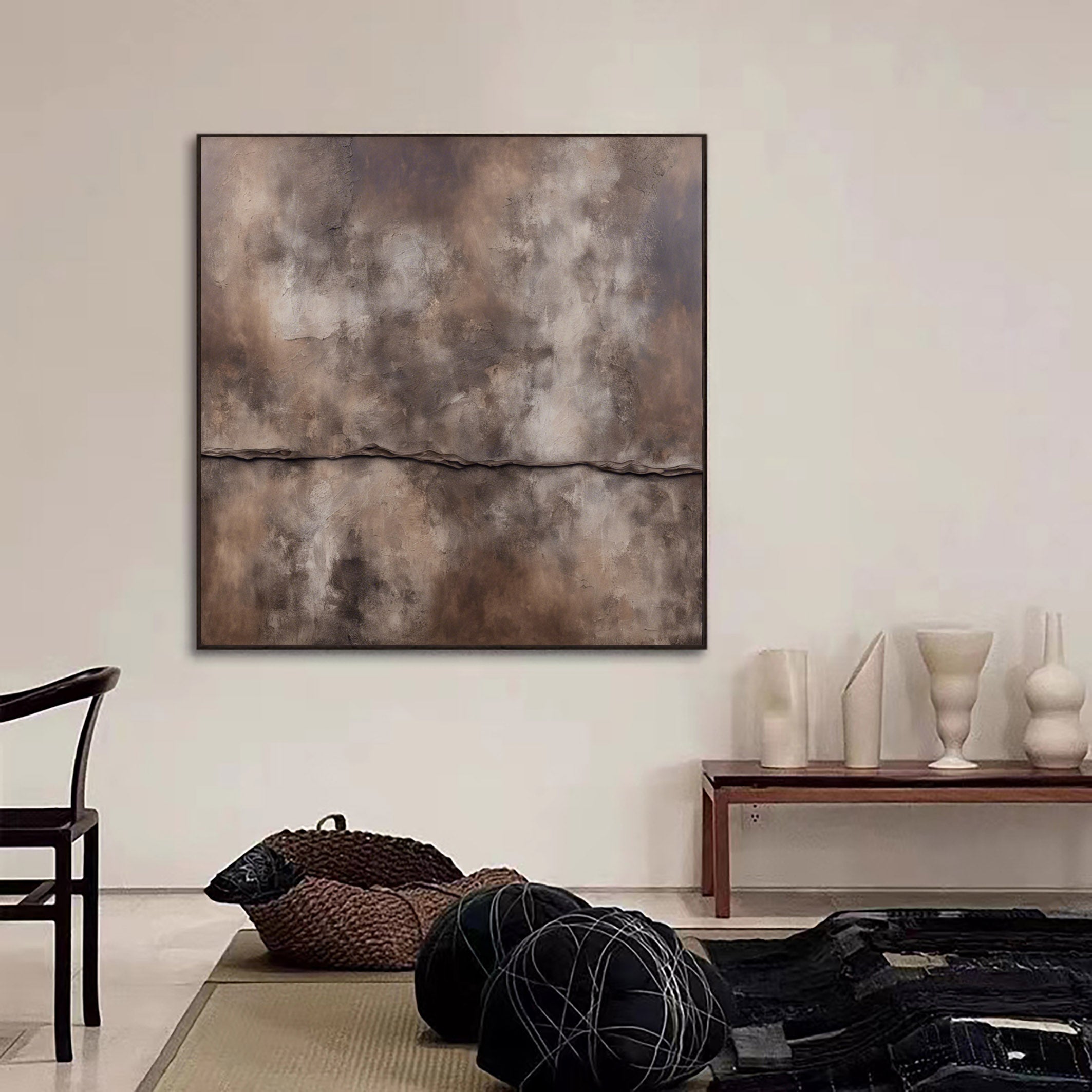 Beige & Brown Abstract Painting #BBA 008