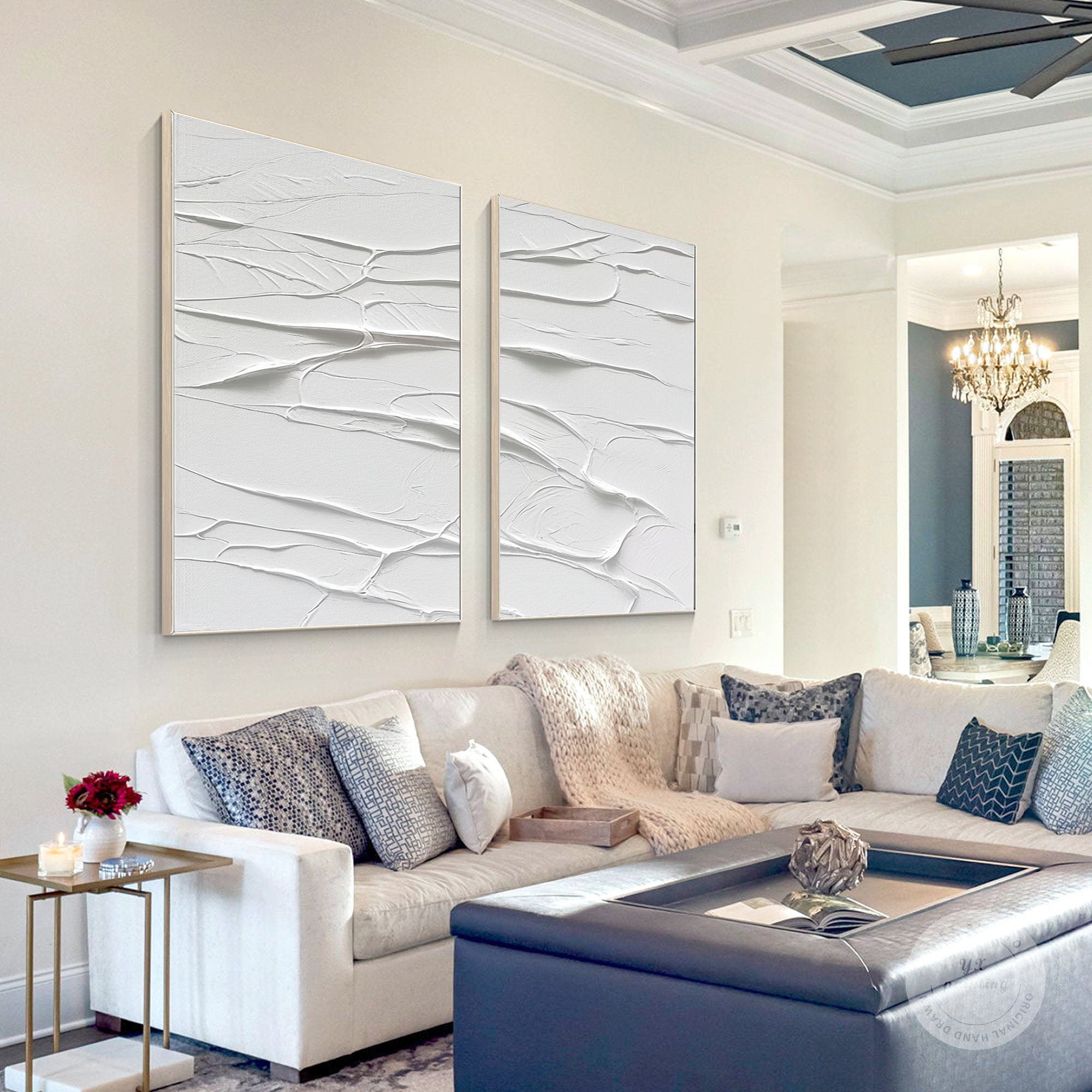 White Minimalist Painting Set Of 2 #WMS 026