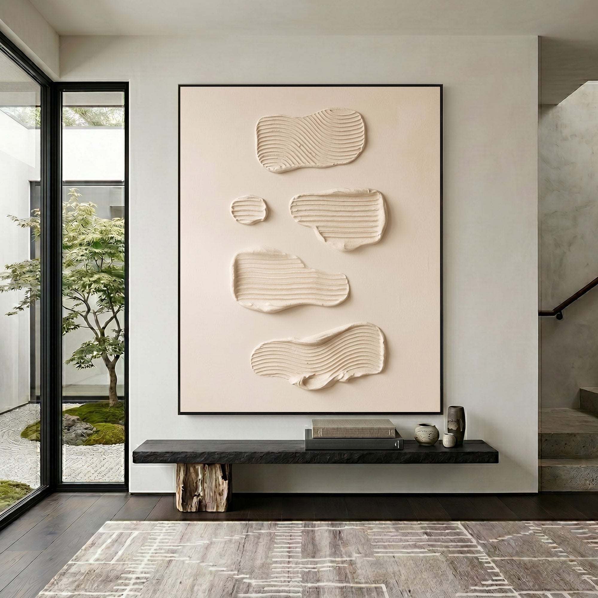 Large Textured Wall Art Modern Abstract Oil Painting Minimalist Contemporary Home Decor