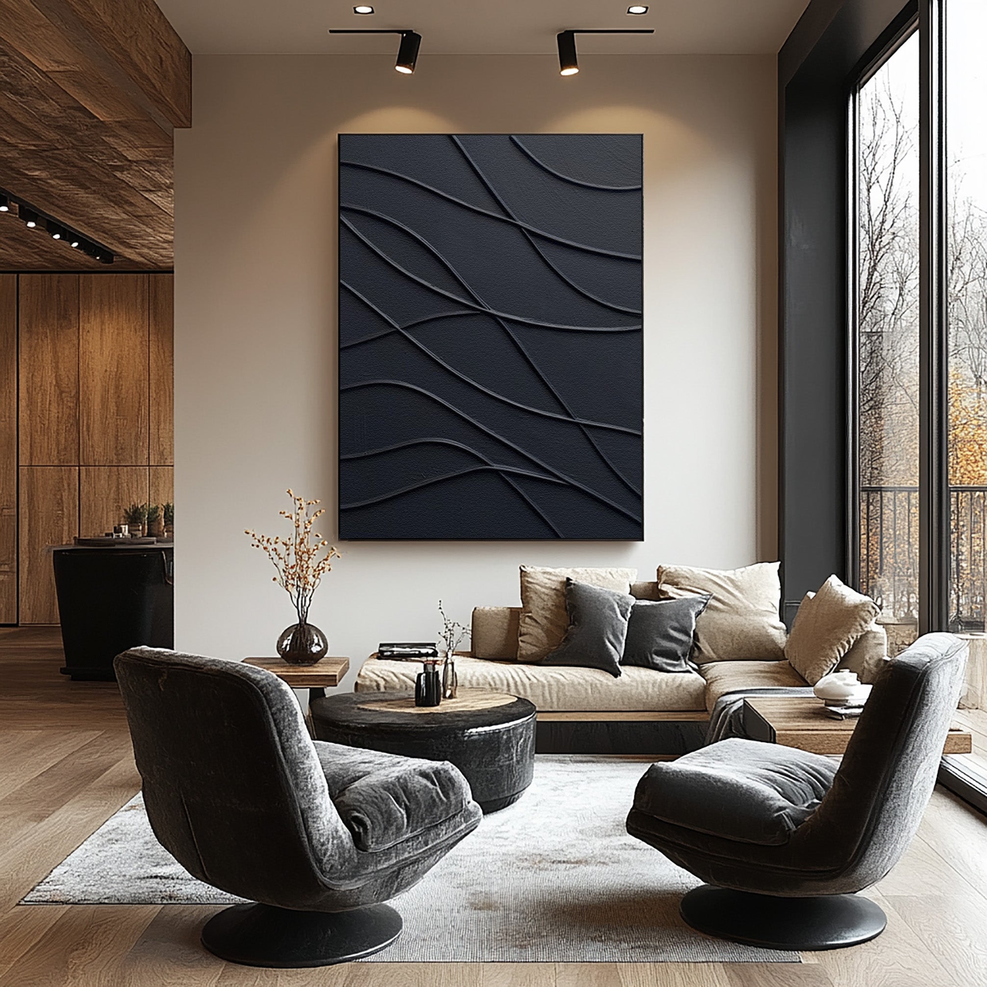 Minimalist Art: Bold Black Wall Art for Modern Spaces #BBA 105