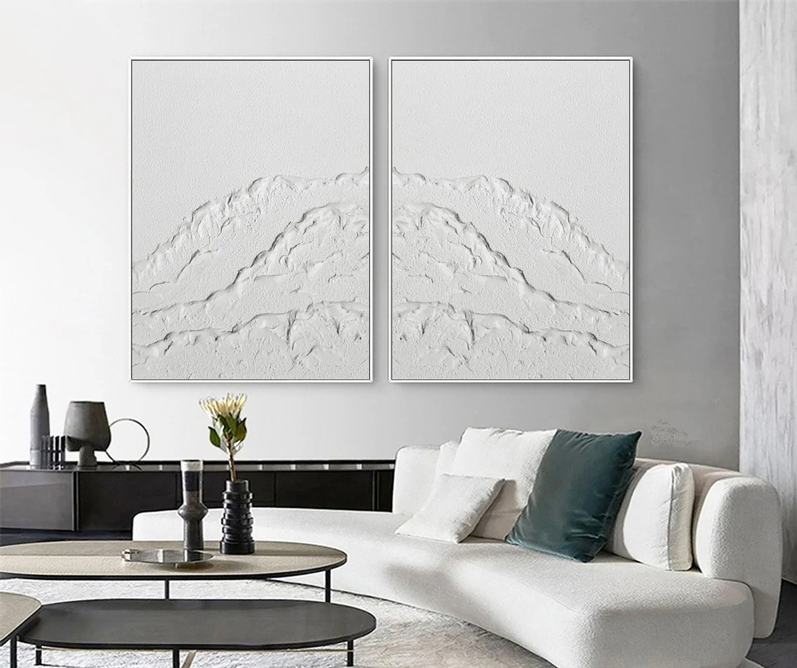 Abstract White Texture Art for Modern Spaces #BGA 039