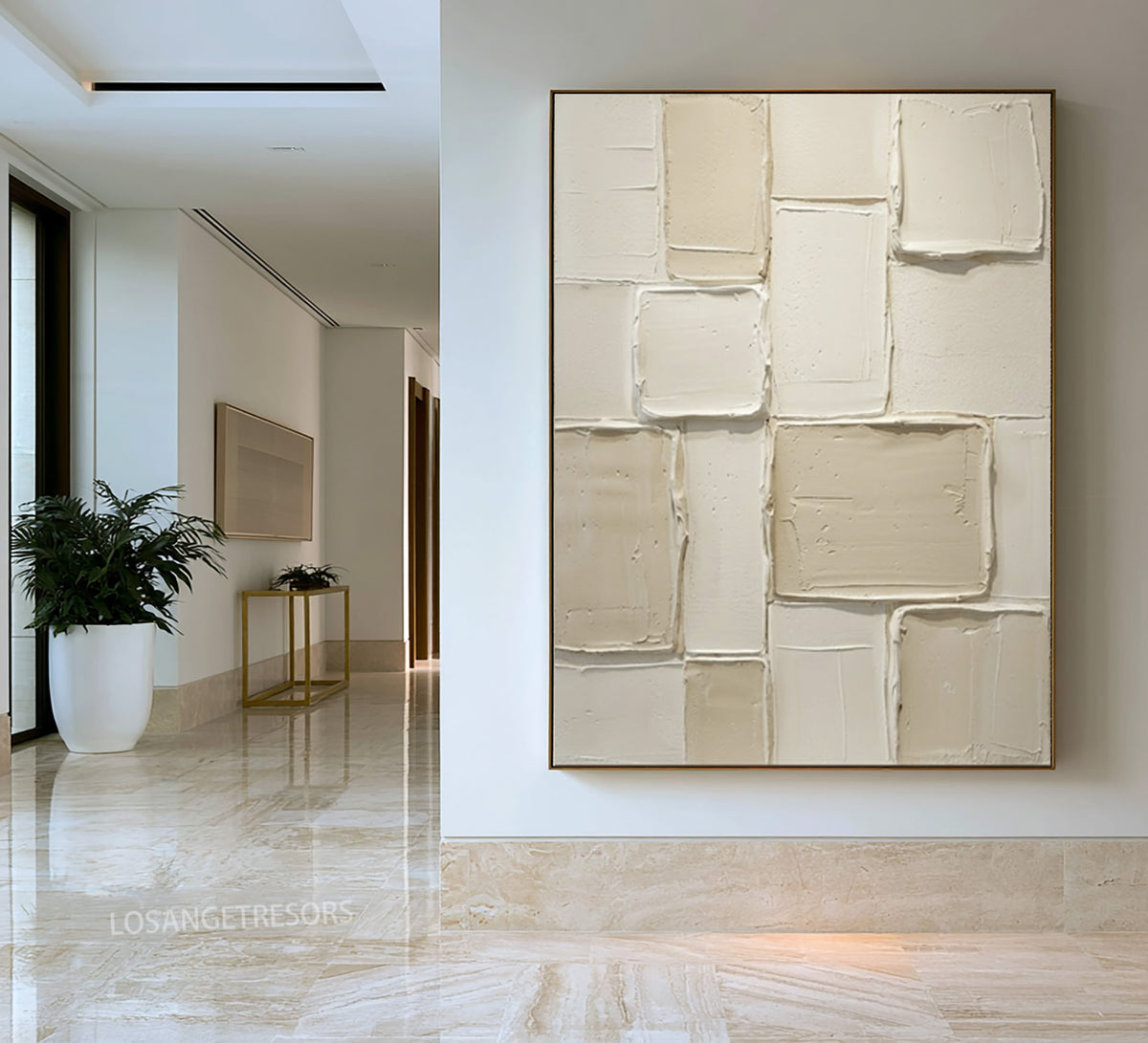 Large Quiet Luxury Textured Abstract Wall Art Ivory Cream Oil Painting Minimalist Neutral Luxury Home Decor