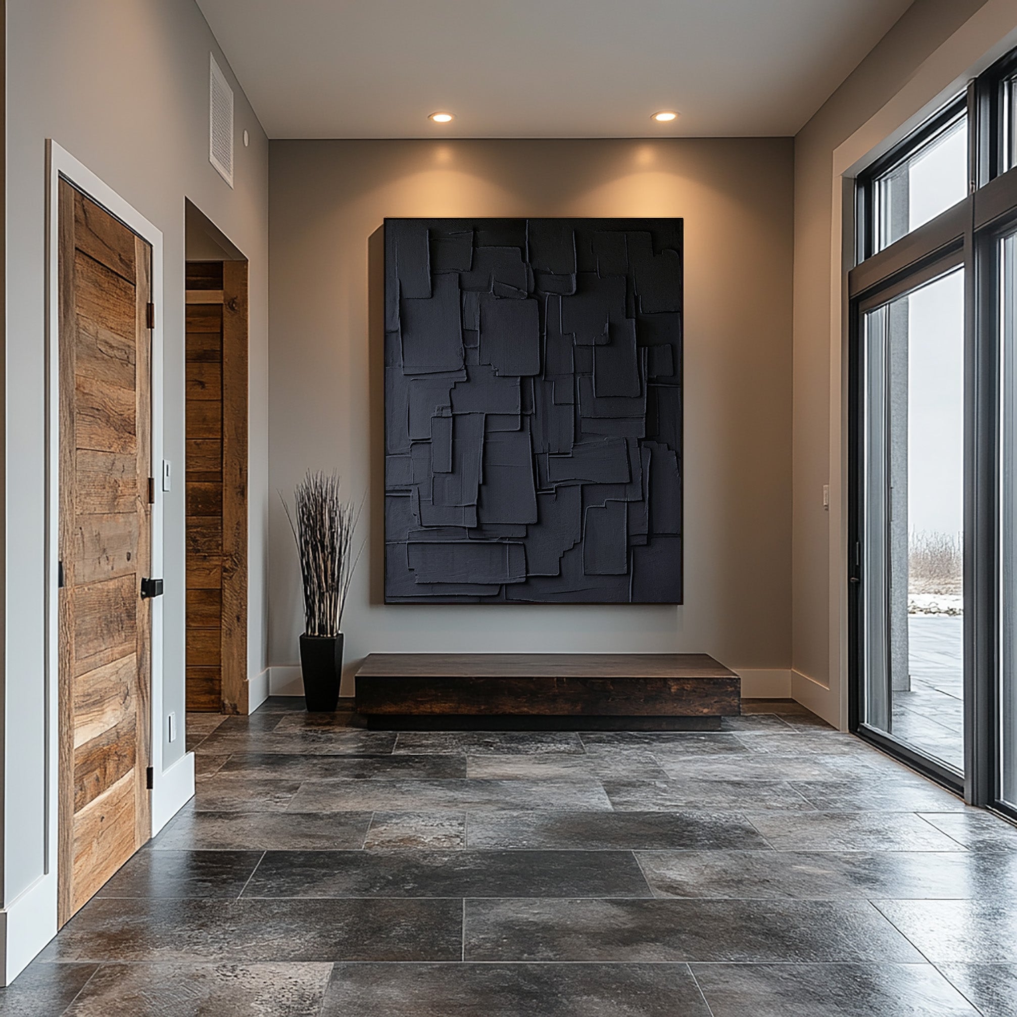 Contemporary Black Wall Art | Minimalist Geometric Style #BBA 100