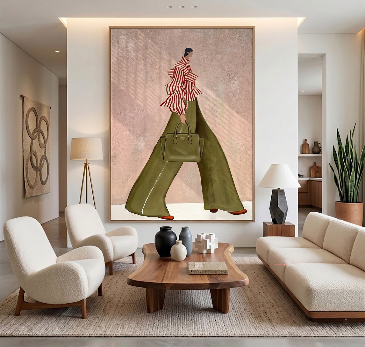 Modern Fashion Woman Painting Stylish Figurative Wall Art
