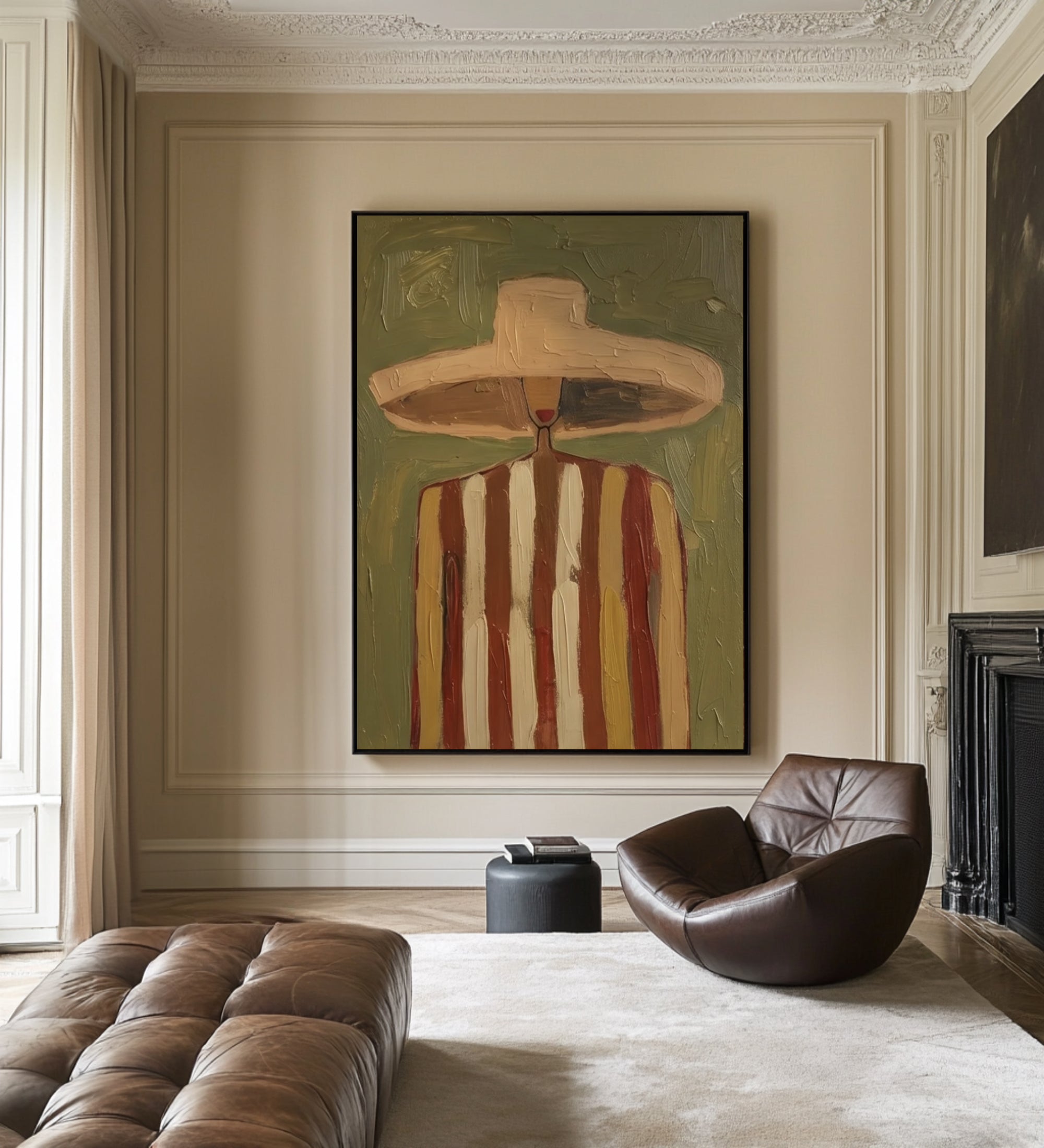 Large Modern Figurative Painting Fashion Inspired Wall Decor