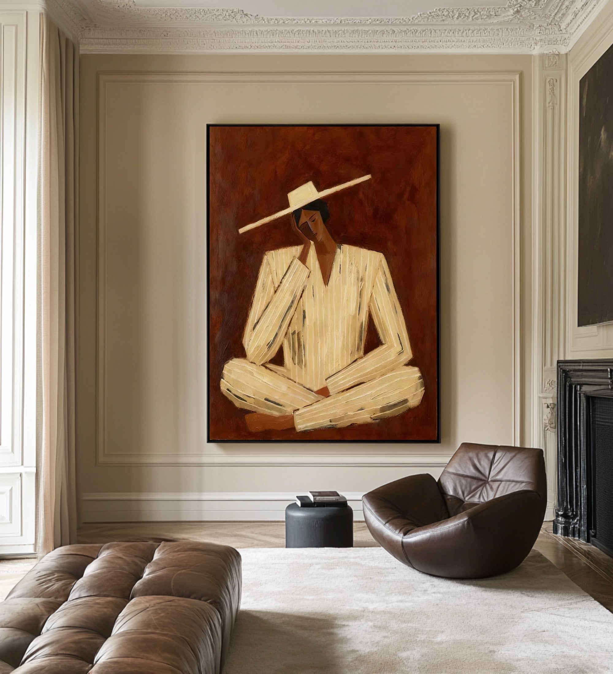 Large Modern Figure Canvas Art for Contemporary Home Decor