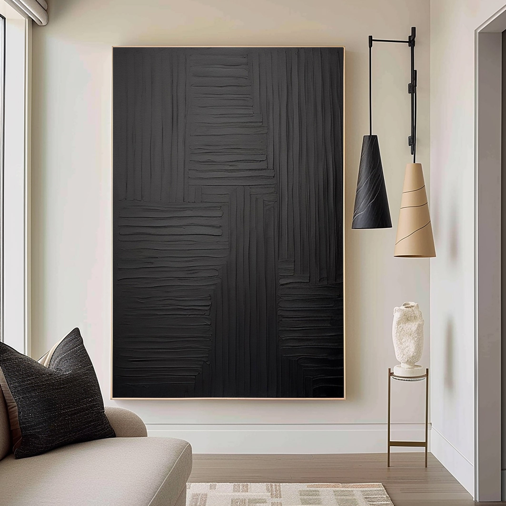 Black Minimalist Painting #BM 003