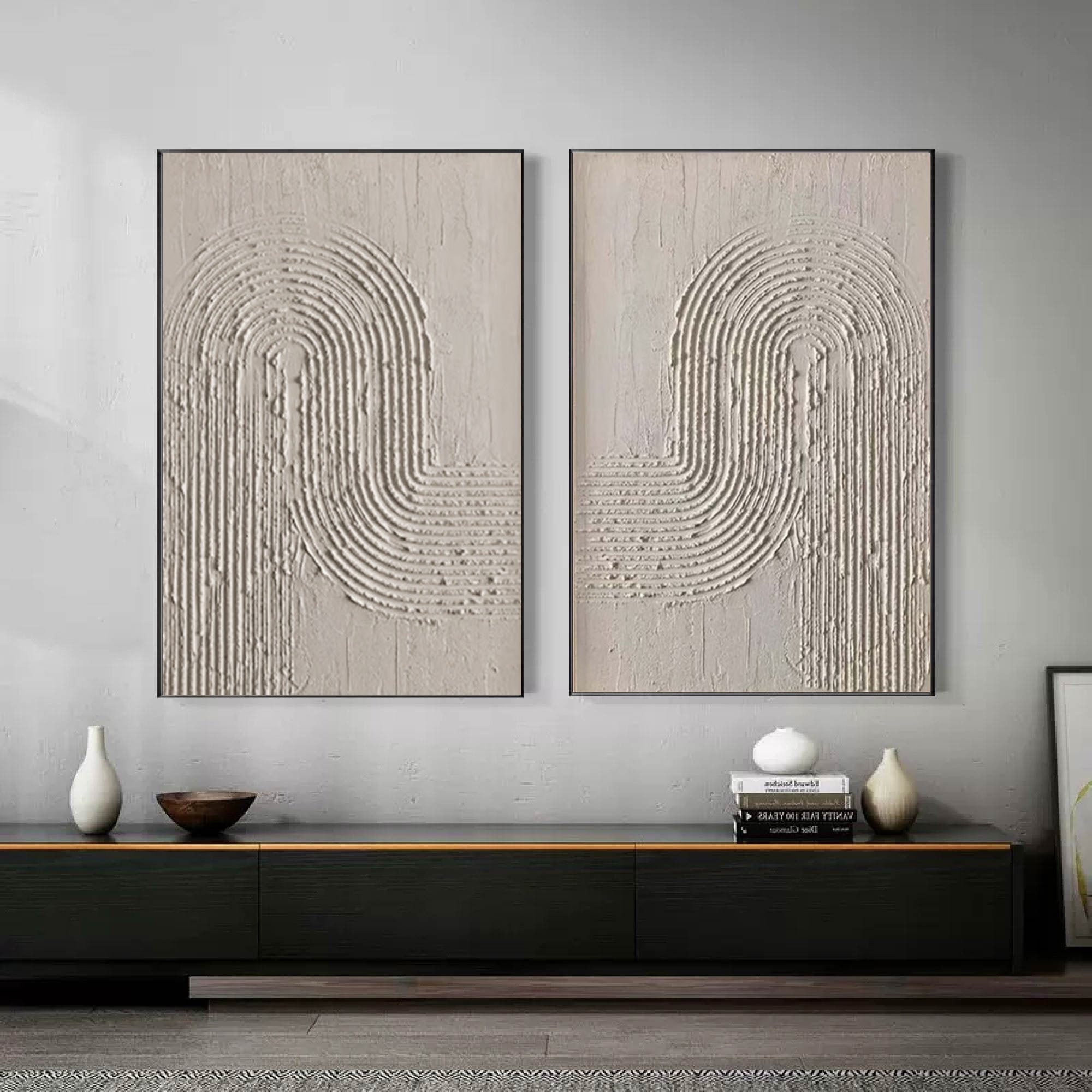 White Minimalist Painting Set Of 2 #WMS 004