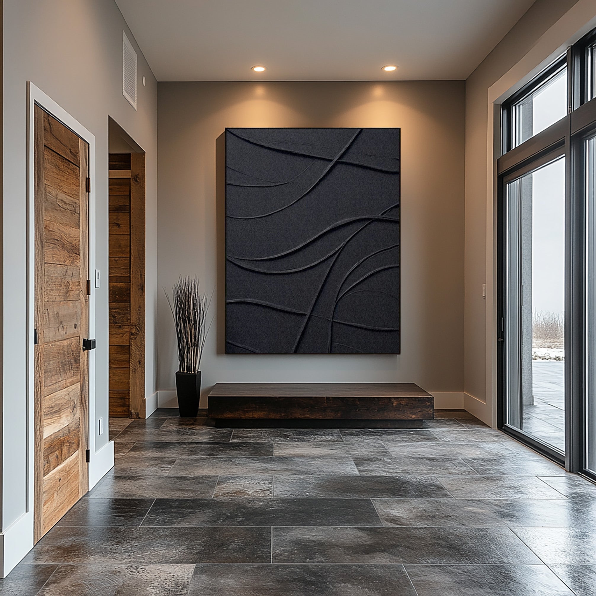 Black Wall Art: Minimalist Large Canvas Art for Stylish Spaces #BBA 106