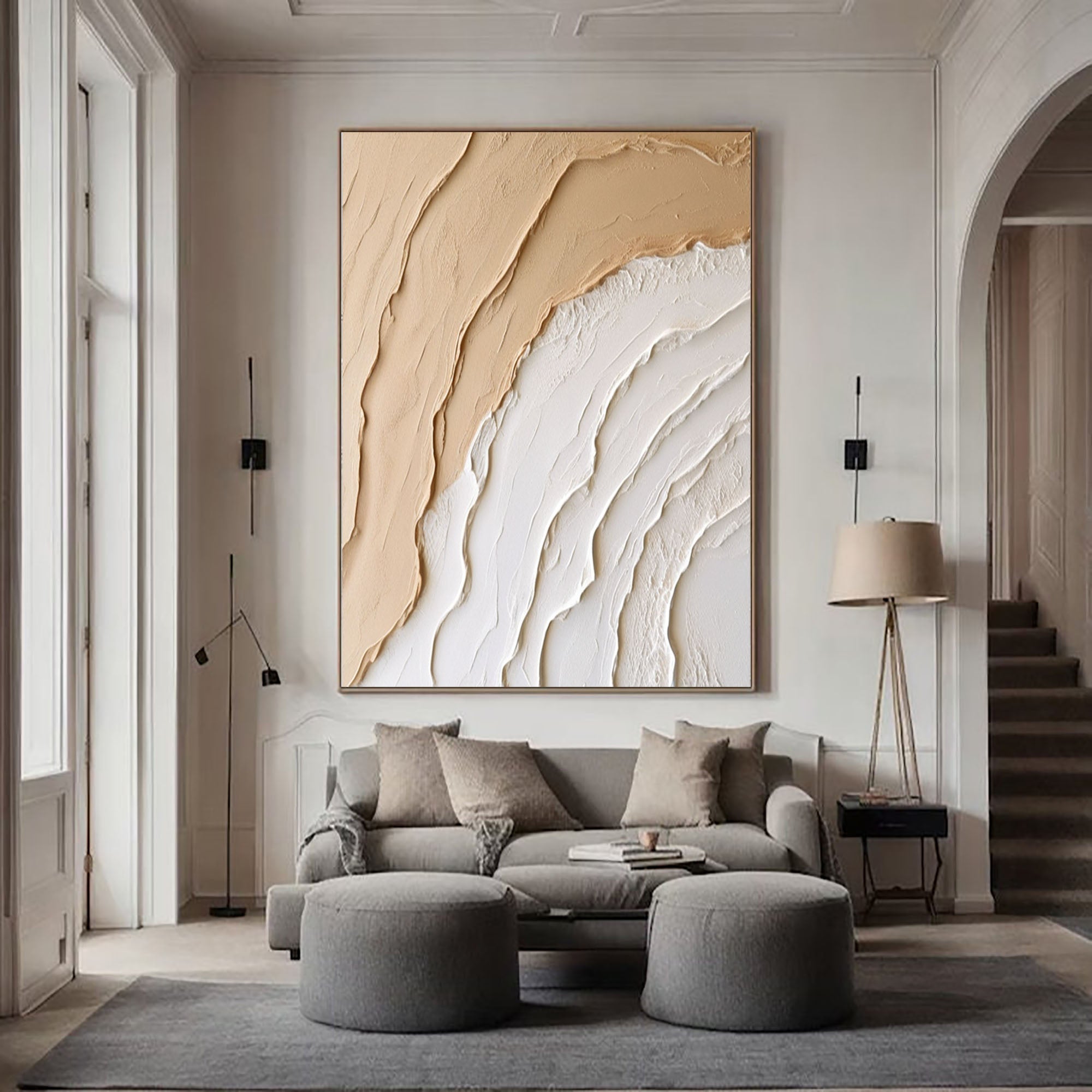 Beige & Brown Minimalist Painting #BBM 038