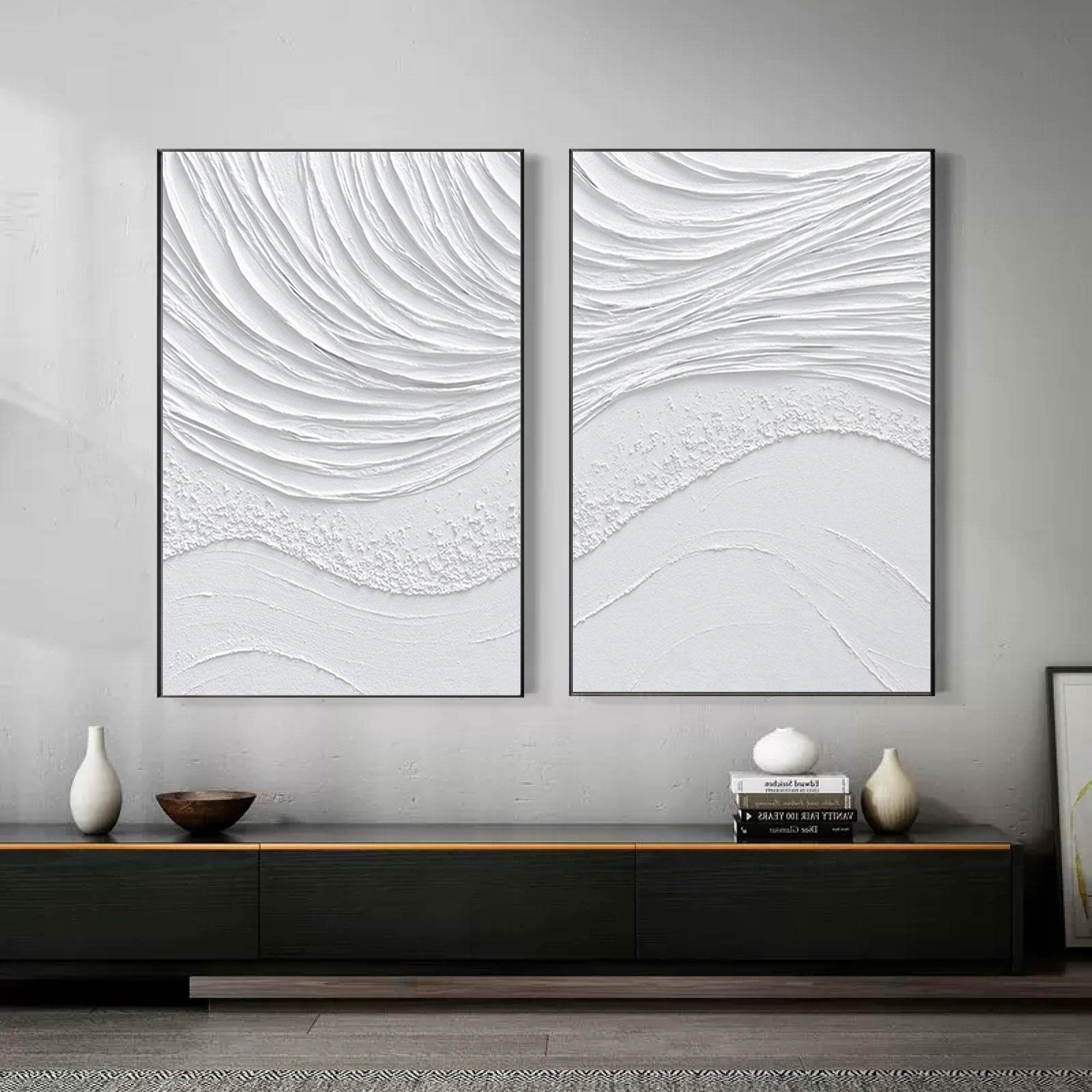 White Minimalist Painting Set Of 2 #WMS 024