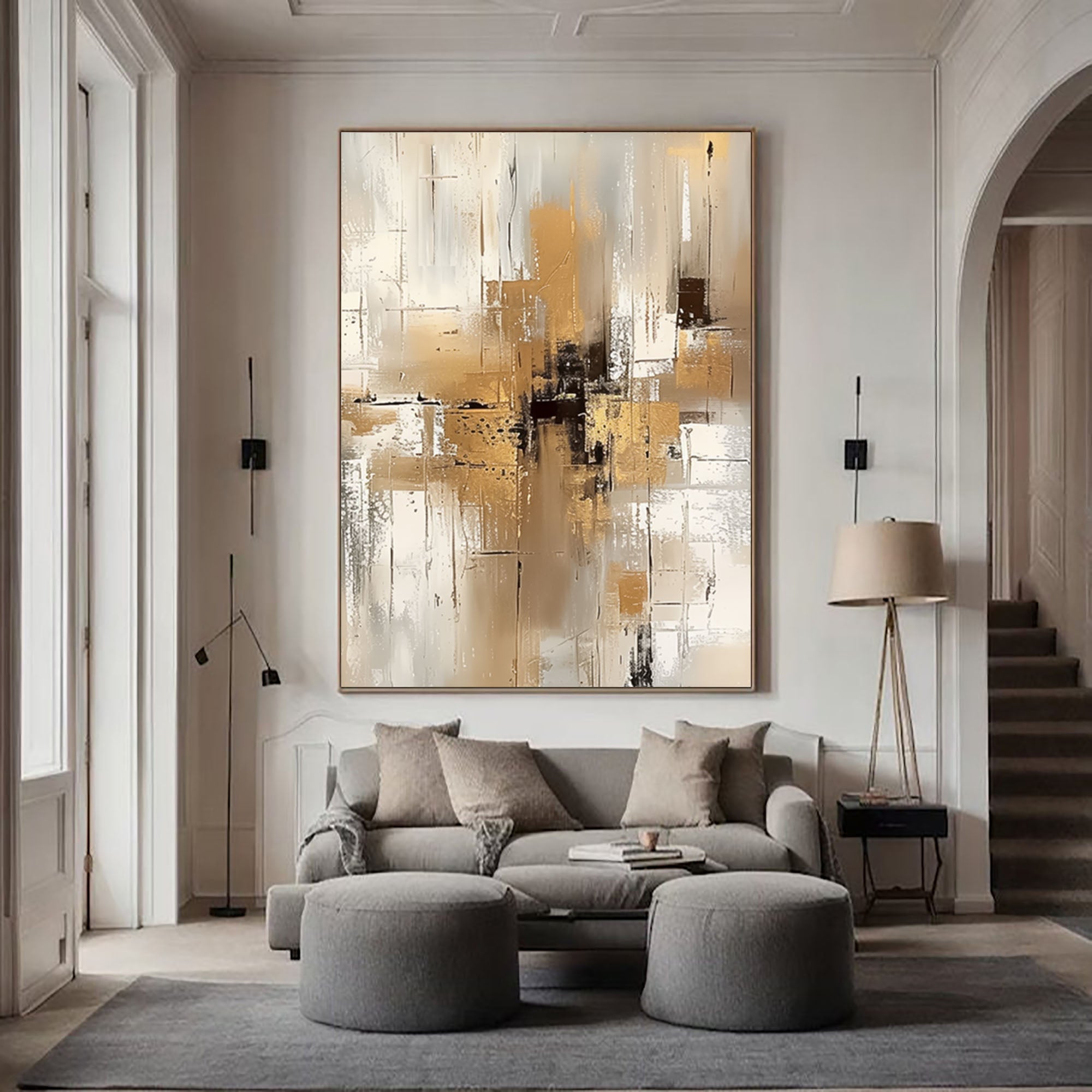 Neutral Abstract Wall Art #BBA 075