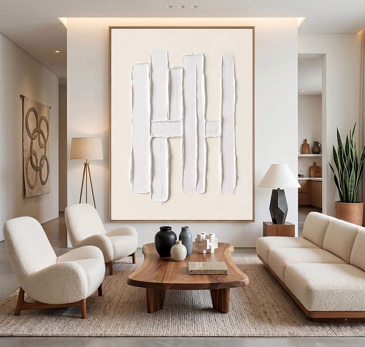 Columns Of Light Large White Abstract Wall Art Textured Sculptural Relief Contemporary Minimalist Artwork