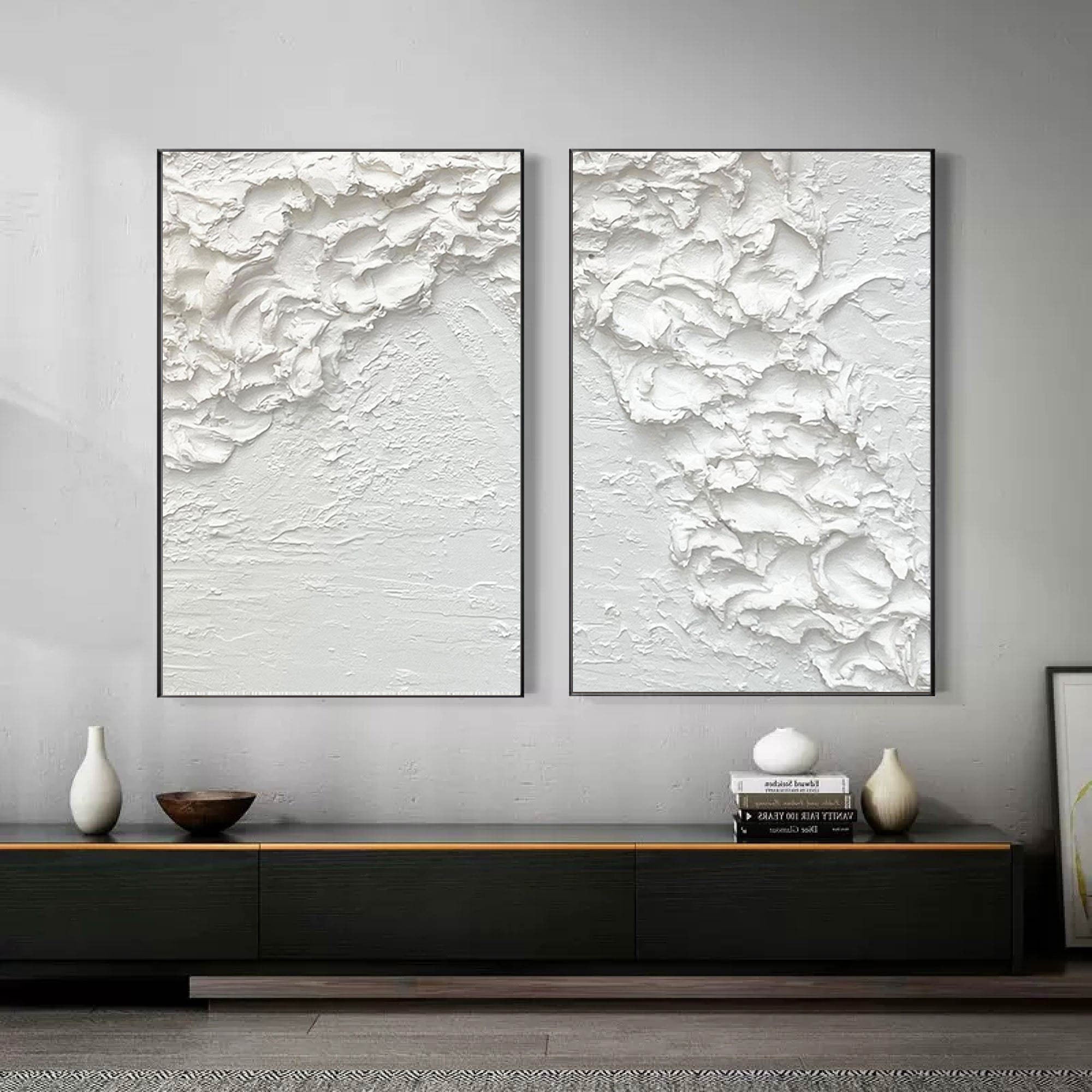 White Minimalist Painting Set Of 2 #WMS 006