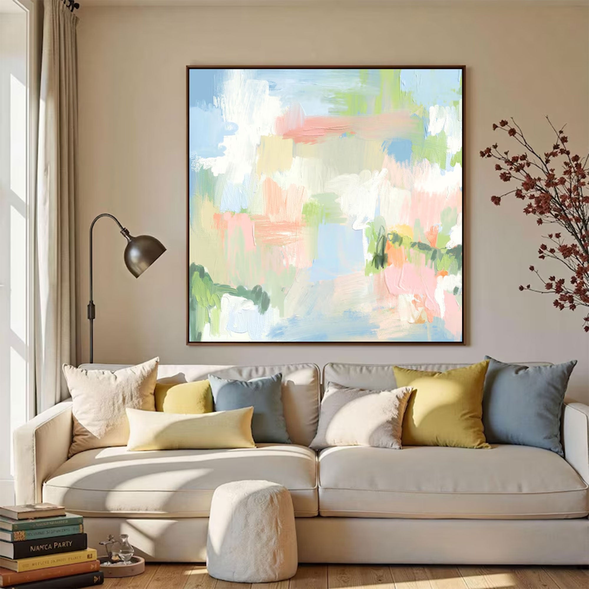 Large Abstract Textured Colorful Square | MuroArt #WGA 030