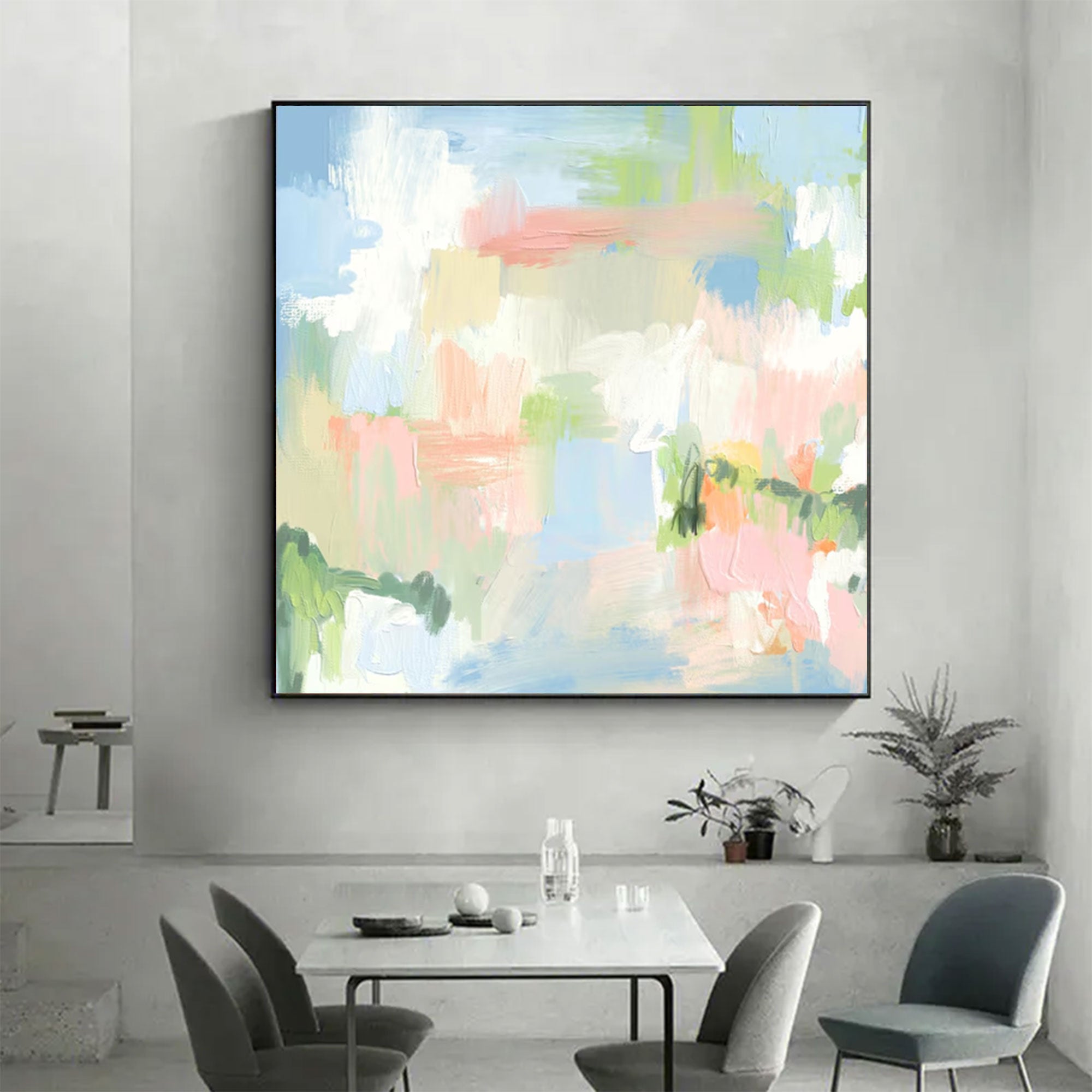 Large Abstract Textured Colorful Square | MuroArt #WGA 030