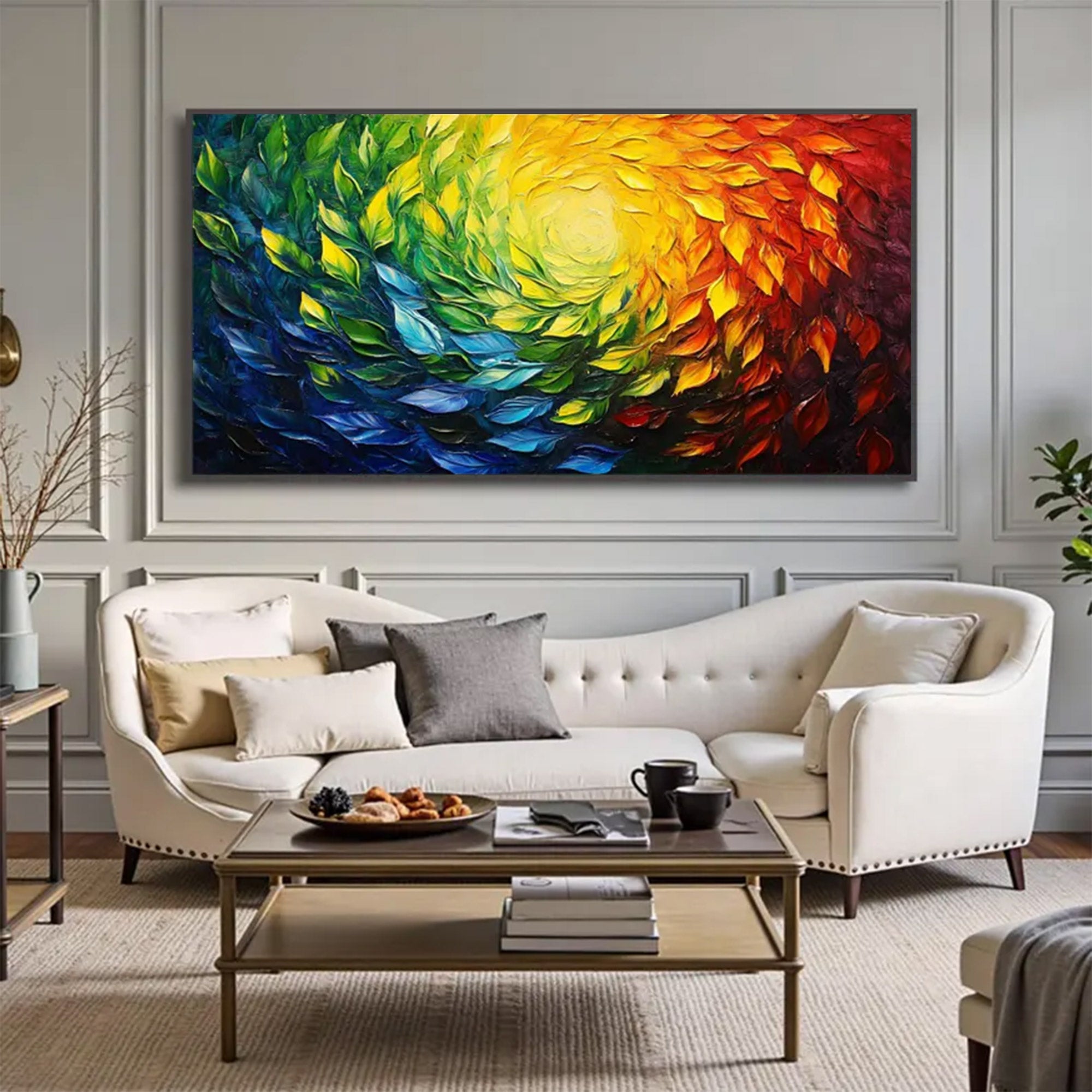 Large Abstract Dimensional Leaf Wall Art | MuroArt #WGA 041