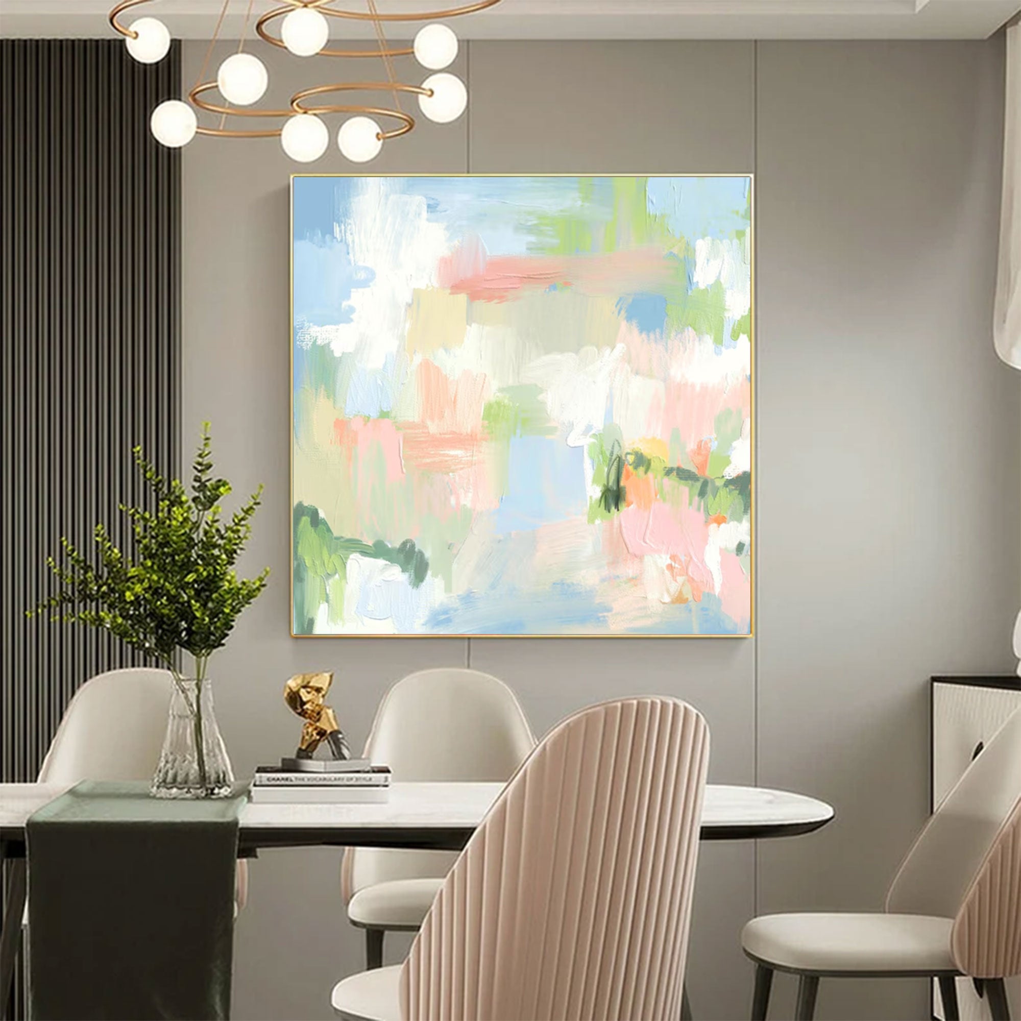 Large Abstract Textured Colorful Square | MuroArt #WGA 030