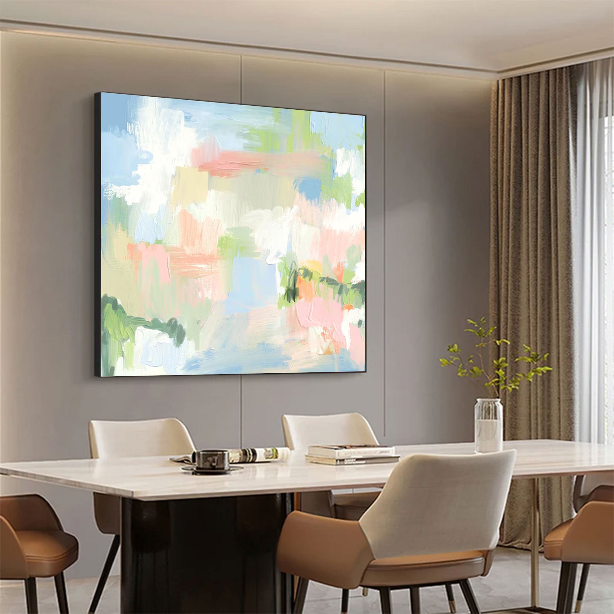 Large Abstract Textured Colorful Square | MuroArt #WGA 030