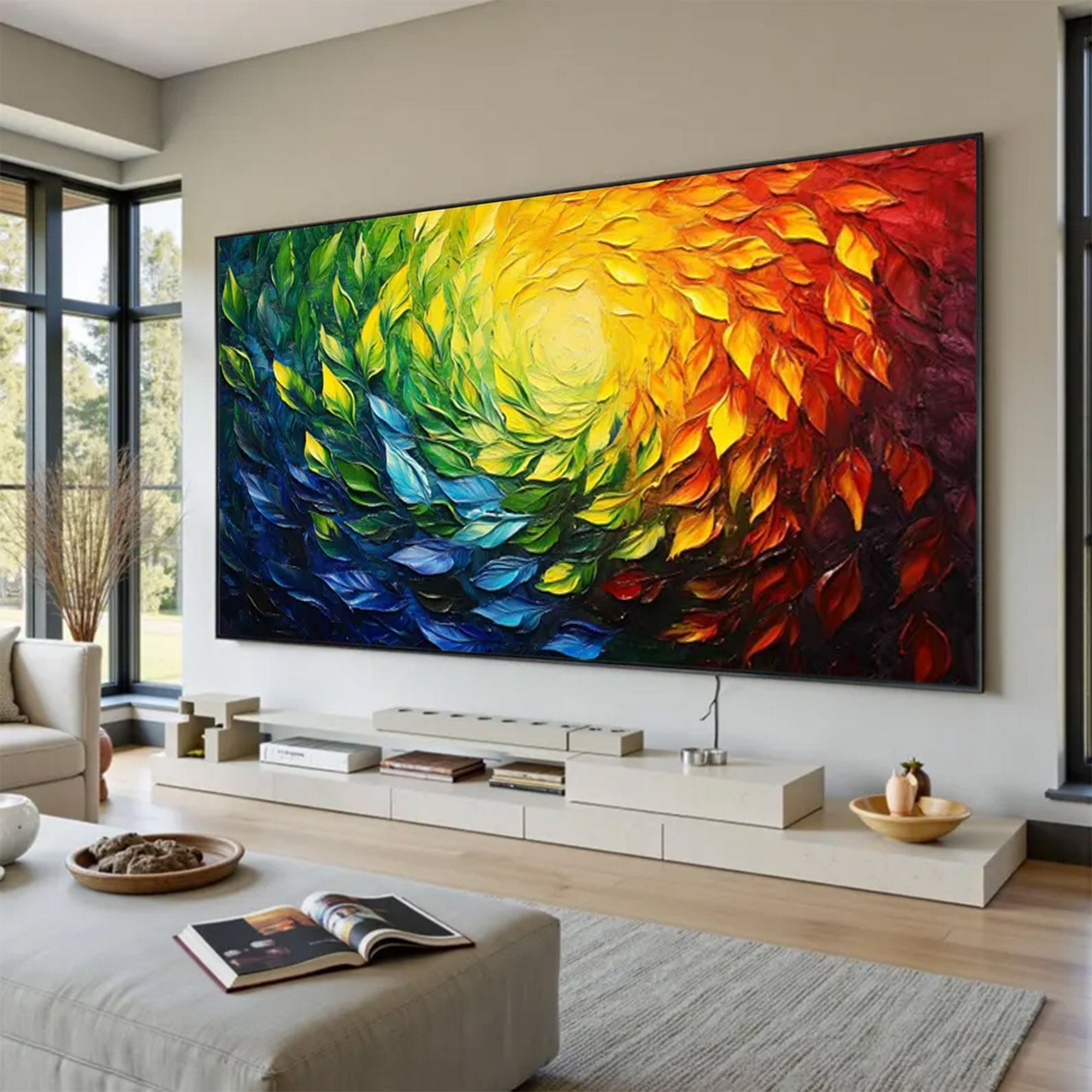 Large Abstract Dimensional Leaf Wall Art | MuroArt #WGA 041