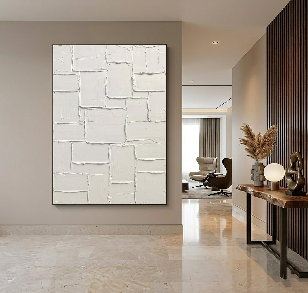 A Study In Layered Geometry Large White Abstract Textured Wall Art Sculptural Relief Modern Interior