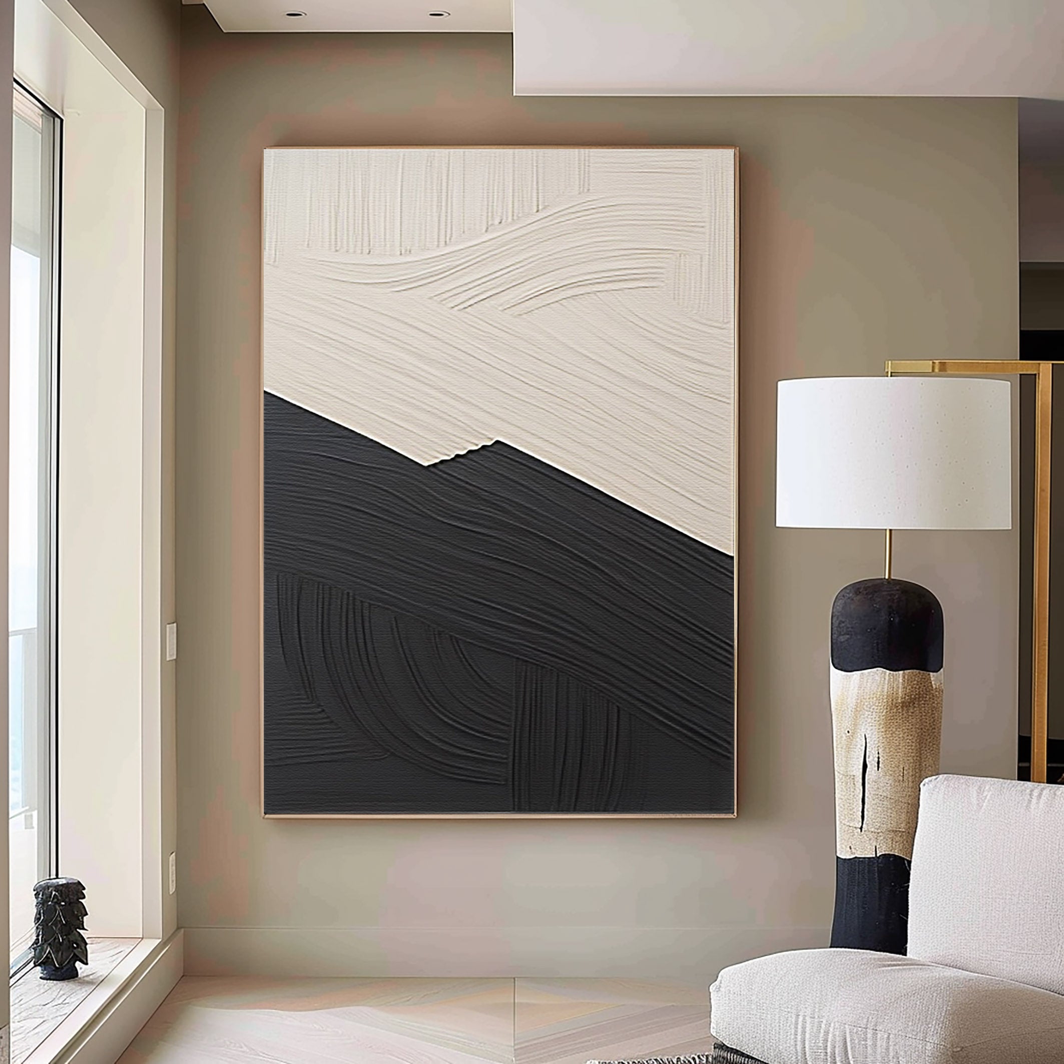 Black & White Abstract Painting #BWA 002