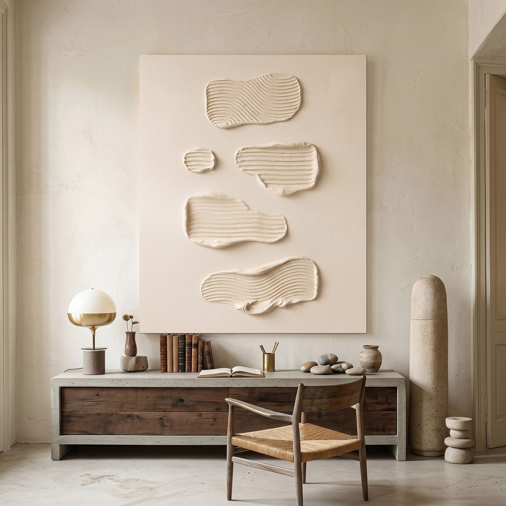 Large Textured Wall Art Modern Abstract Oil Painting Minimalist Contemporary Home Decor