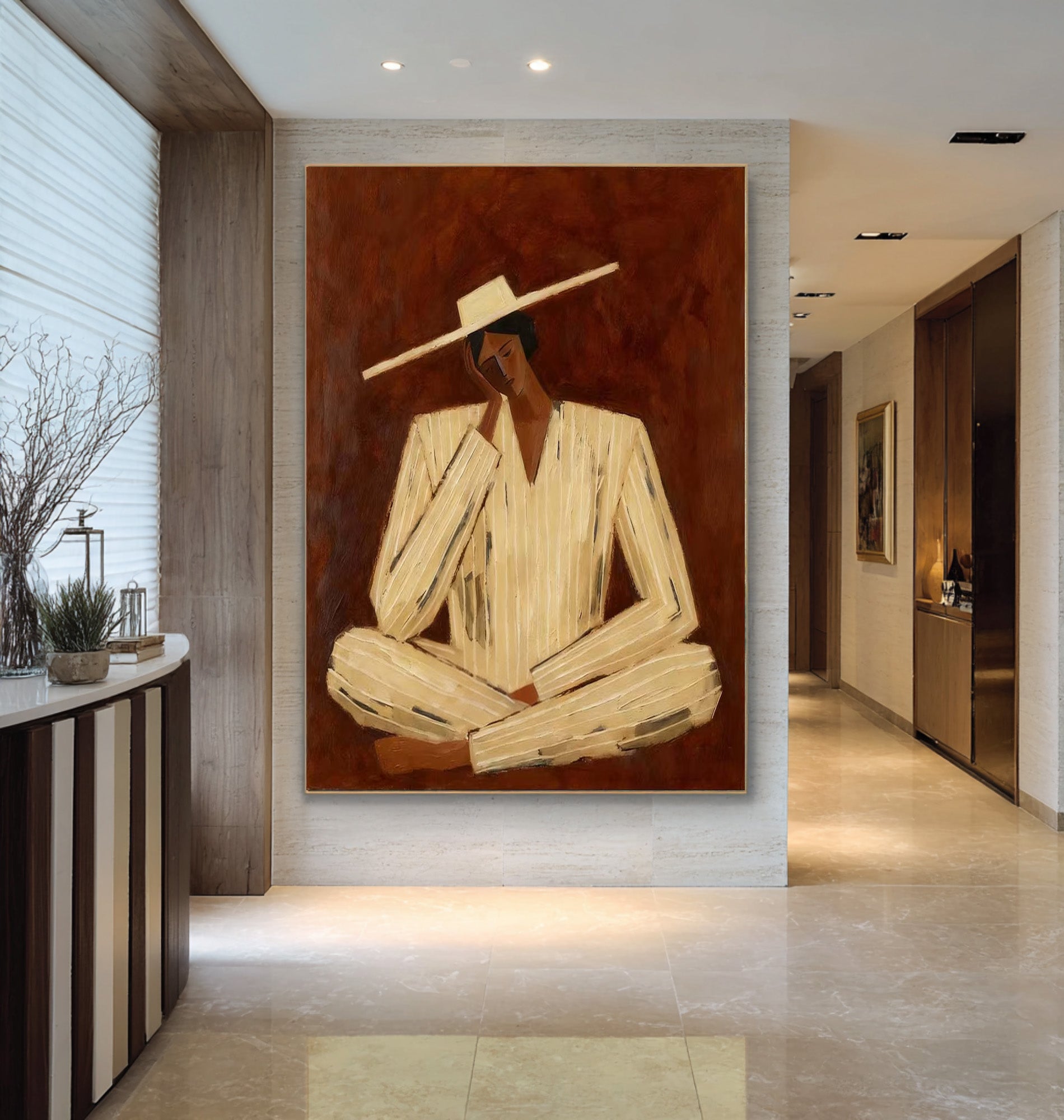 Large Modern Figure Canvas Art for Contemporary Home Decor
