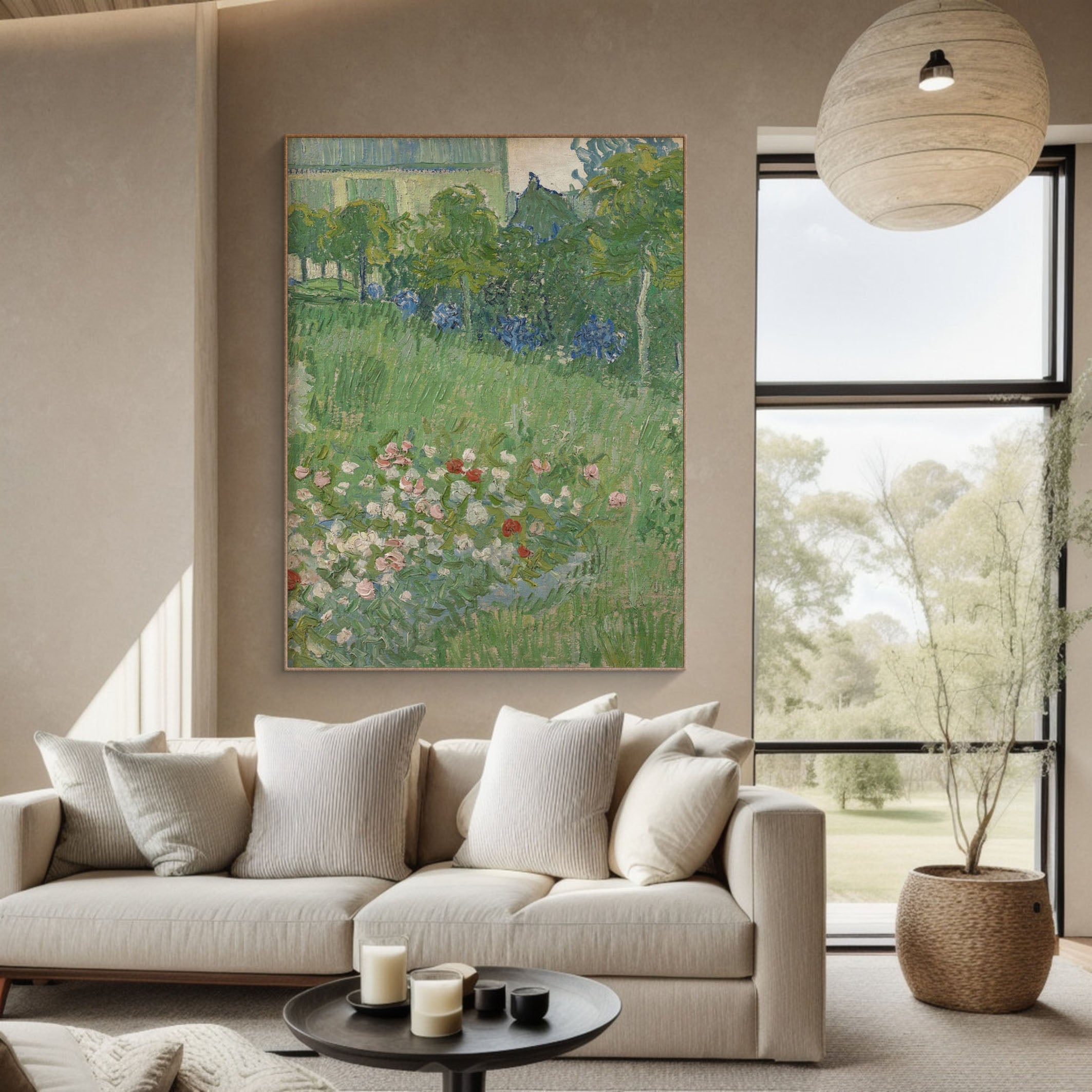 Harmony Flowers In Sunlit Garden, Abstract Garden Canvas #BGA 073