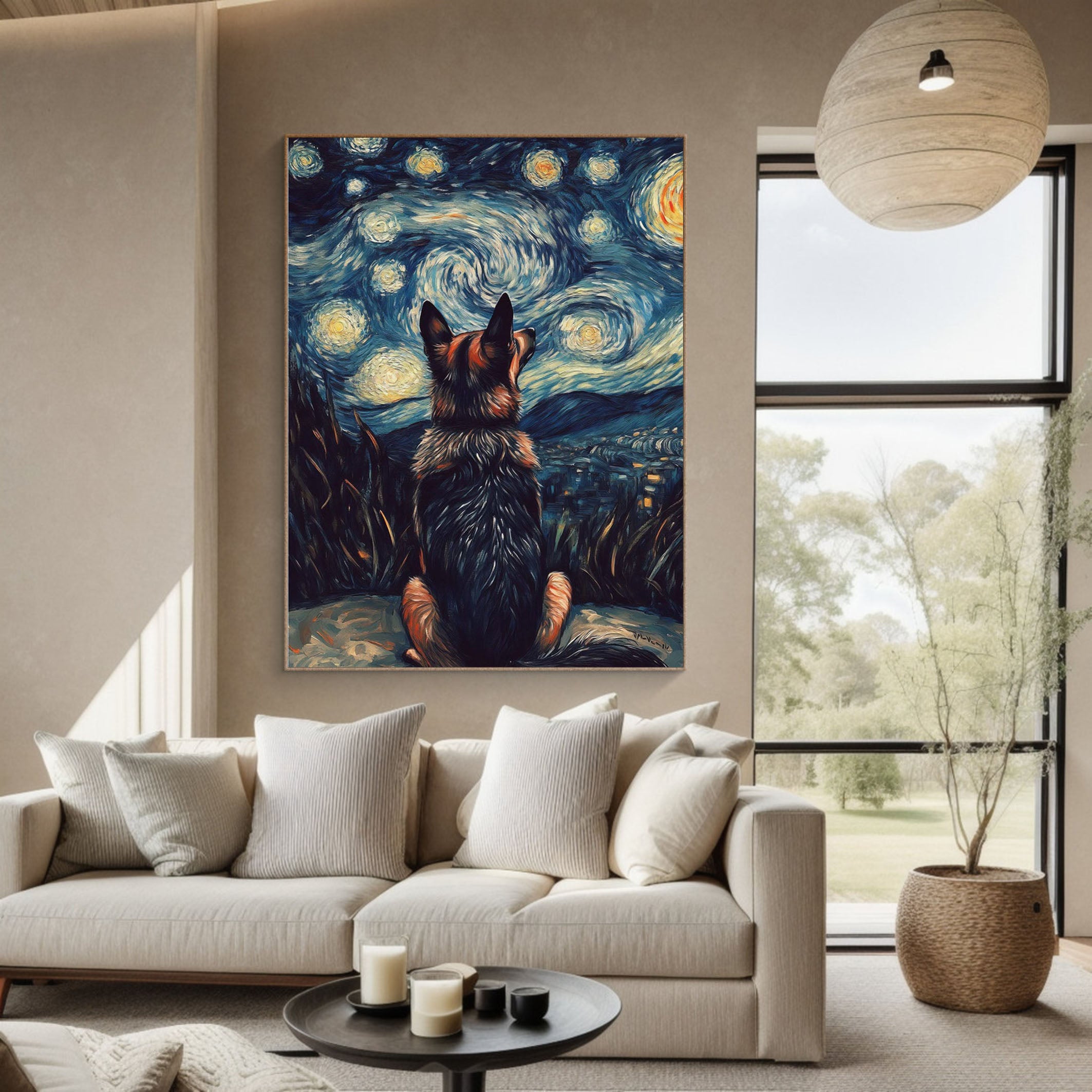 Starry Night Watch, Homage to Van Gogh, Contemporary Wall Art #BGA 076