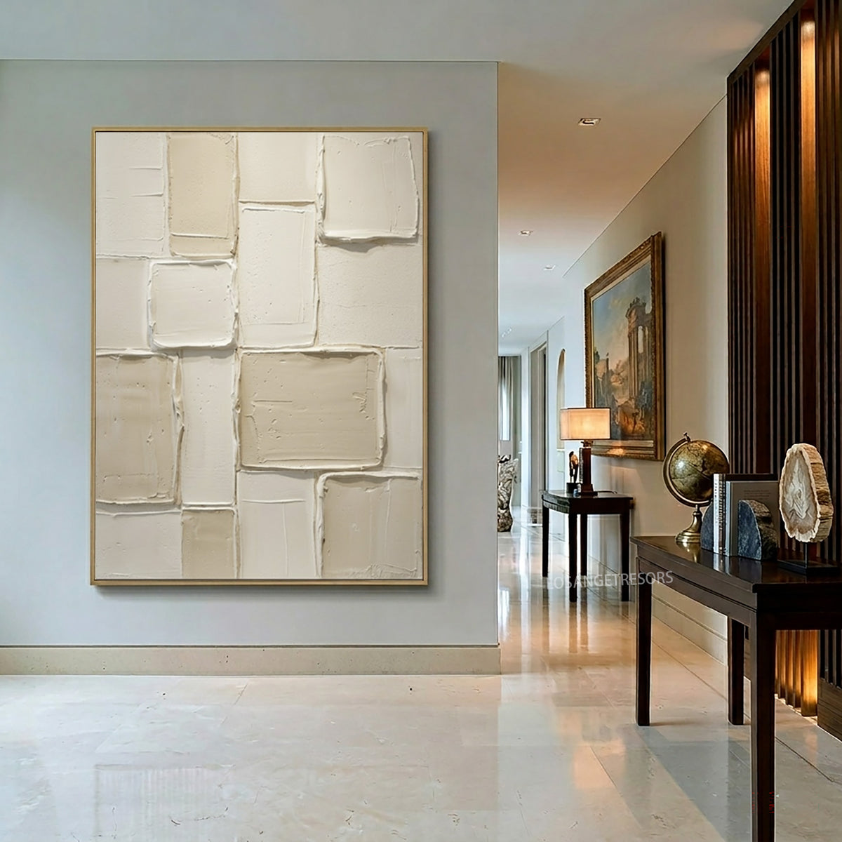 Large Quiet Luxury Textured Abstract Wall Art Ivory Cream Oil Painting Minimalist Neutral Luxury Home Decor