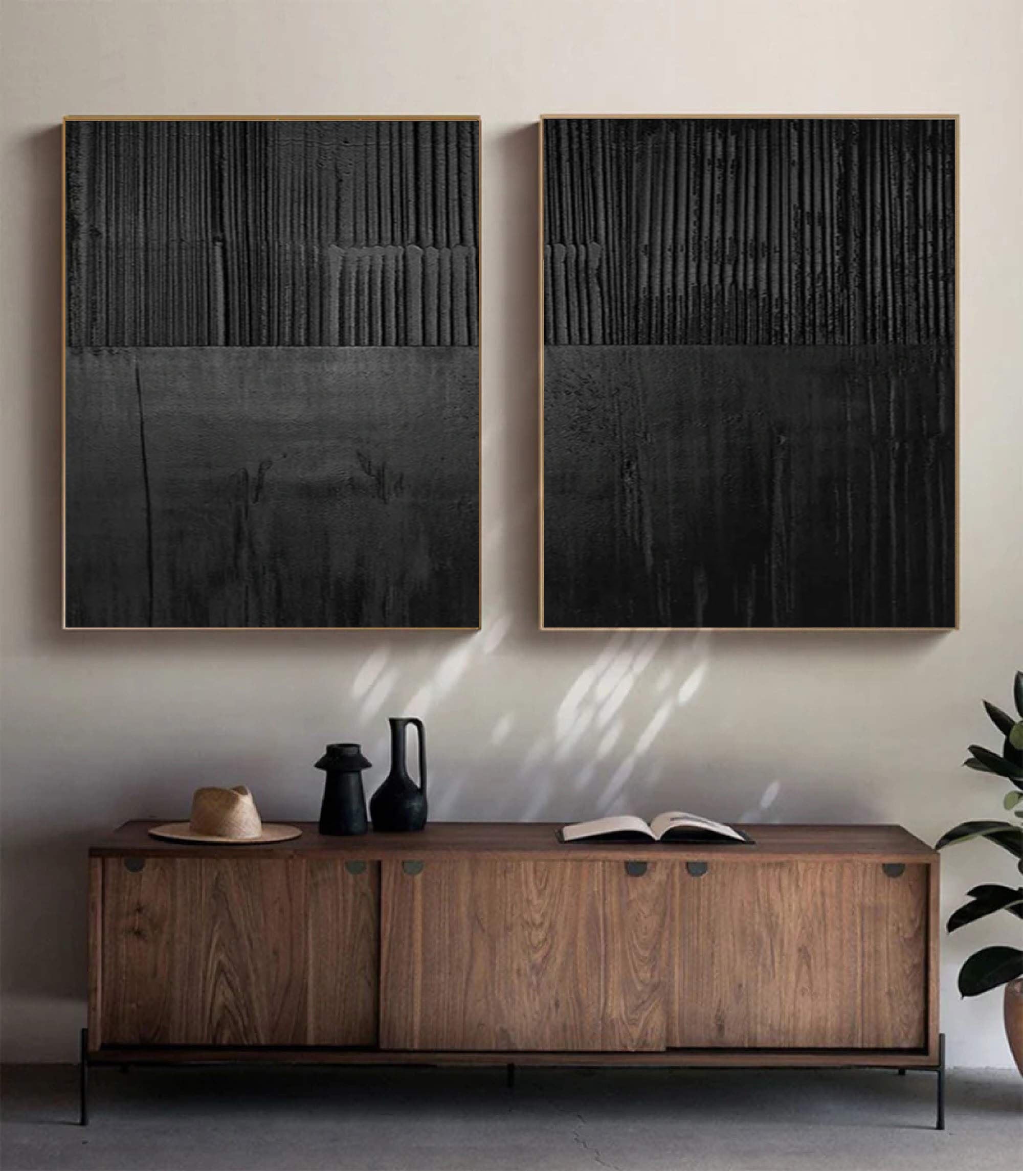 Black Minimalist Painting Set Of 2 #BMS 001