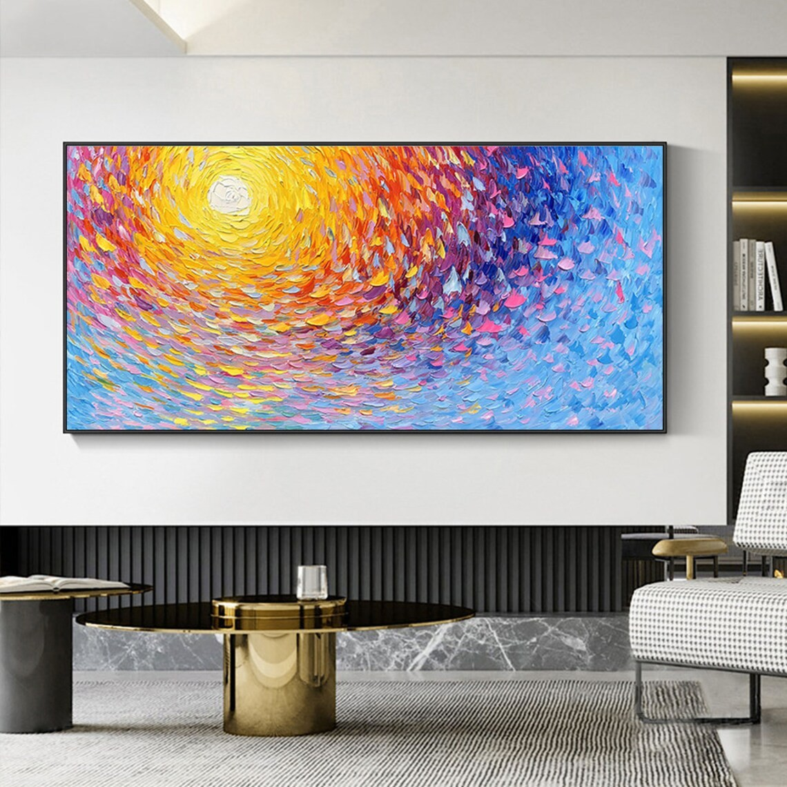 Dynamic Swirl Abstract Wall Art with Vibrant Colors  #BGA 045