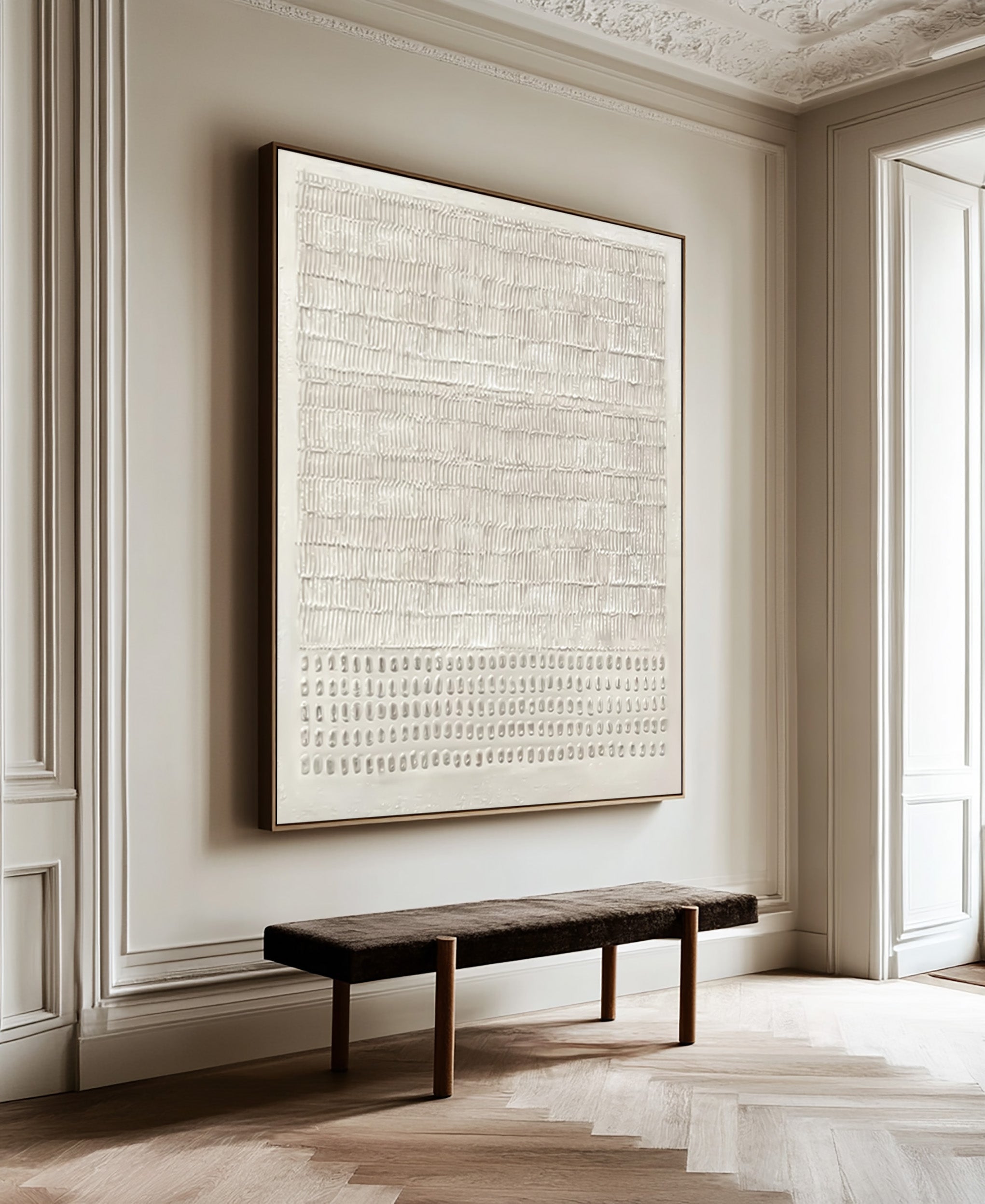 Modern Beige Textured Painting Statement Wall Decor #WG 043