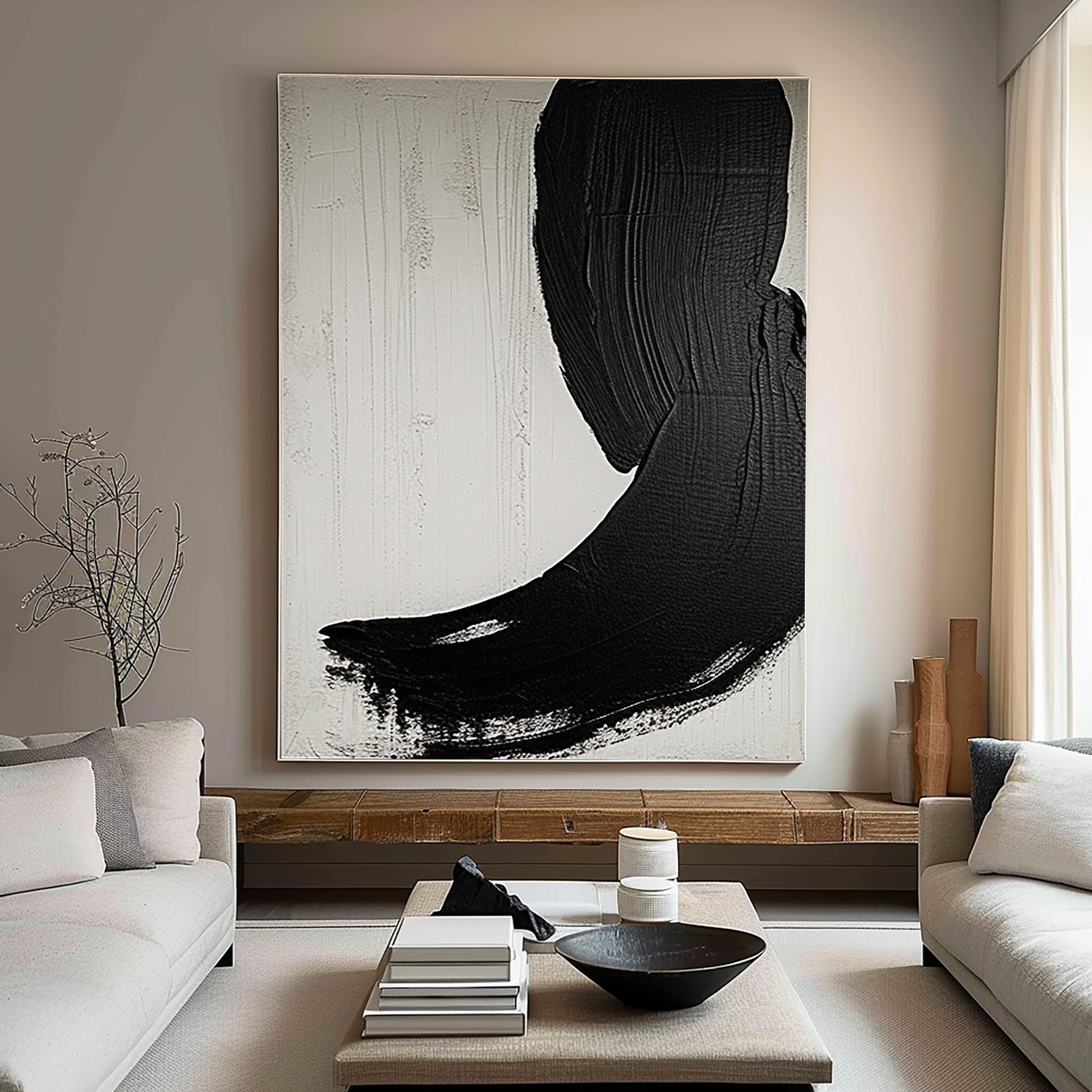Black & White Abstract Painting #BWA 001