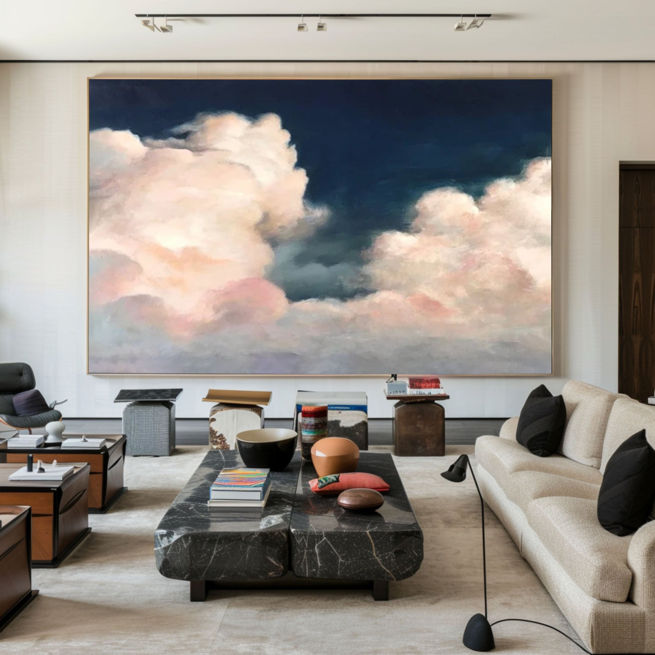 Ethereal Cloudscape Painting Elegant Wall Art for Living Spaces #SP 010