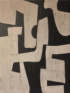 Black White Abstract Textured Art | MuroArt #WG 102