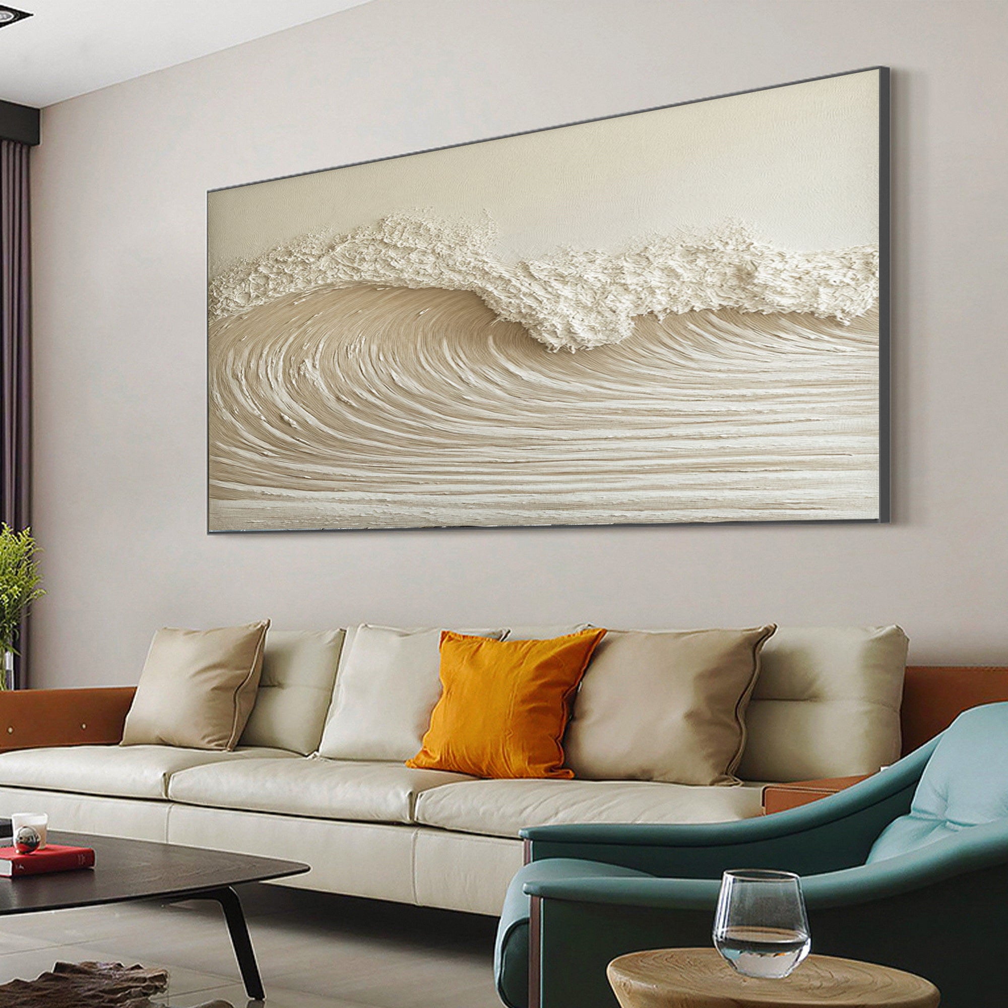 High-End 3D Wave Painting Luxury Wall Decor for Elegant Interiors #BBM 049