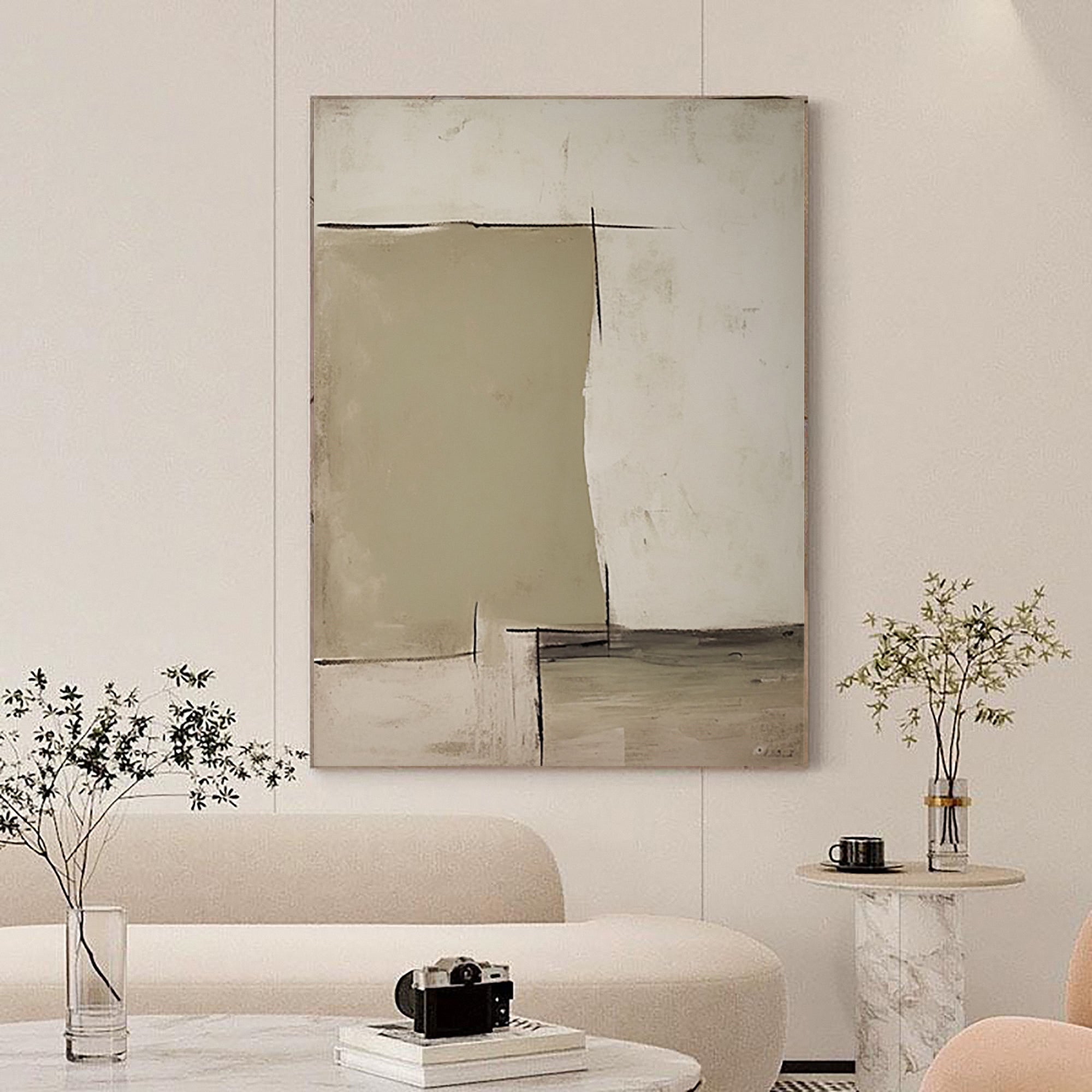 Neutral Minimalist Wall Art for Contemporary Home Decor #BBA 076