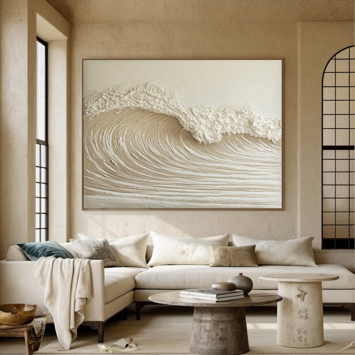 High-End 3D Wave Painting Luxury Wall Decor for Elegant Interiors #BBM 049