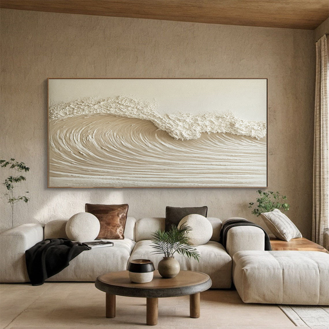 High-End 3D Wave Painting Luxury Wall Decor for Elegant Interiors #BBM 049