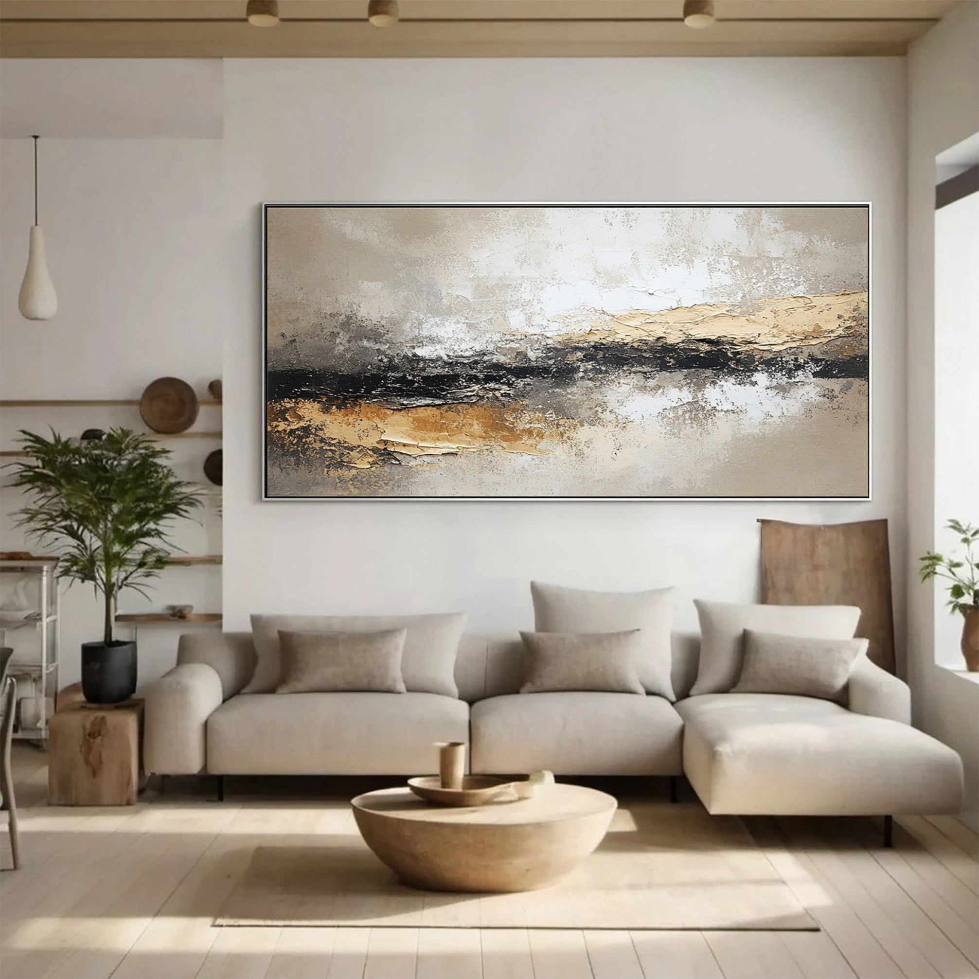 Tranquil Layers Abstract Art with Earthy Tones #BBA 091