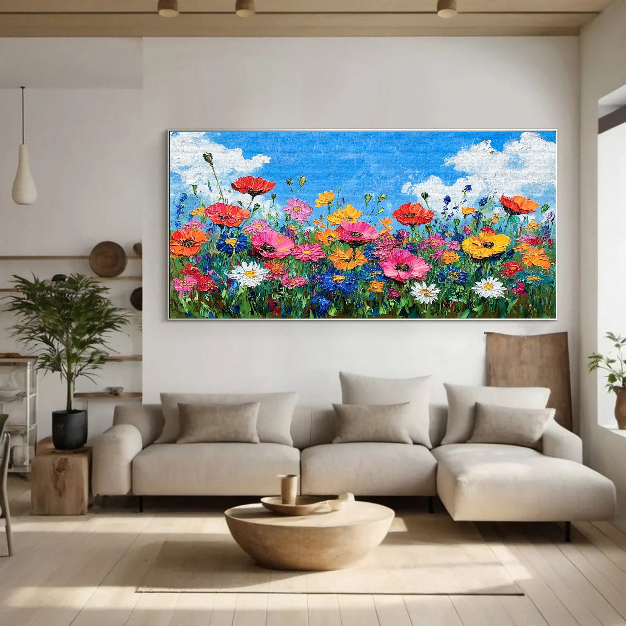 Nature's Palette Expressive Flower Field Painting #CAP 055