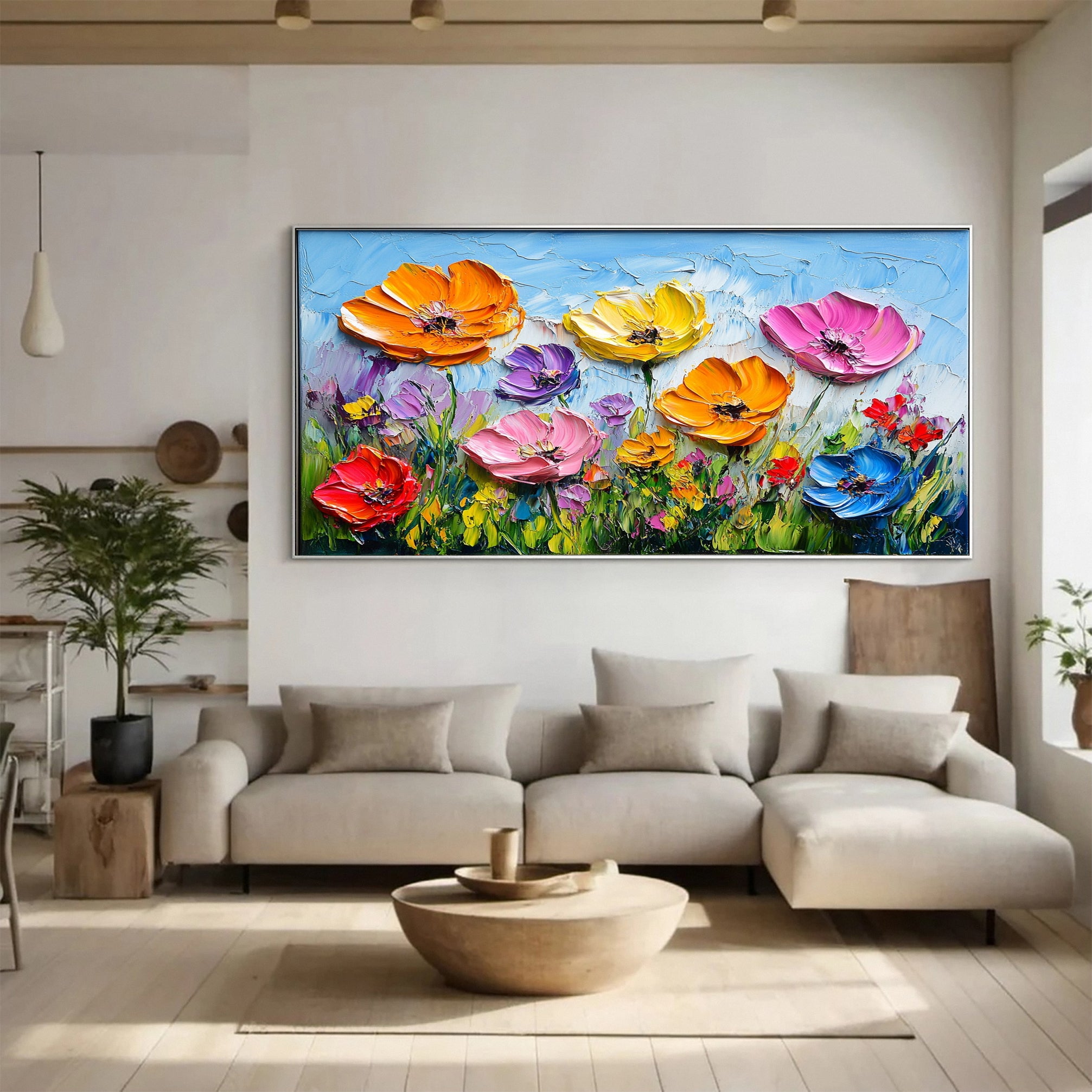 Large Textured Floral Canvas for Modern Homes #CAP 047