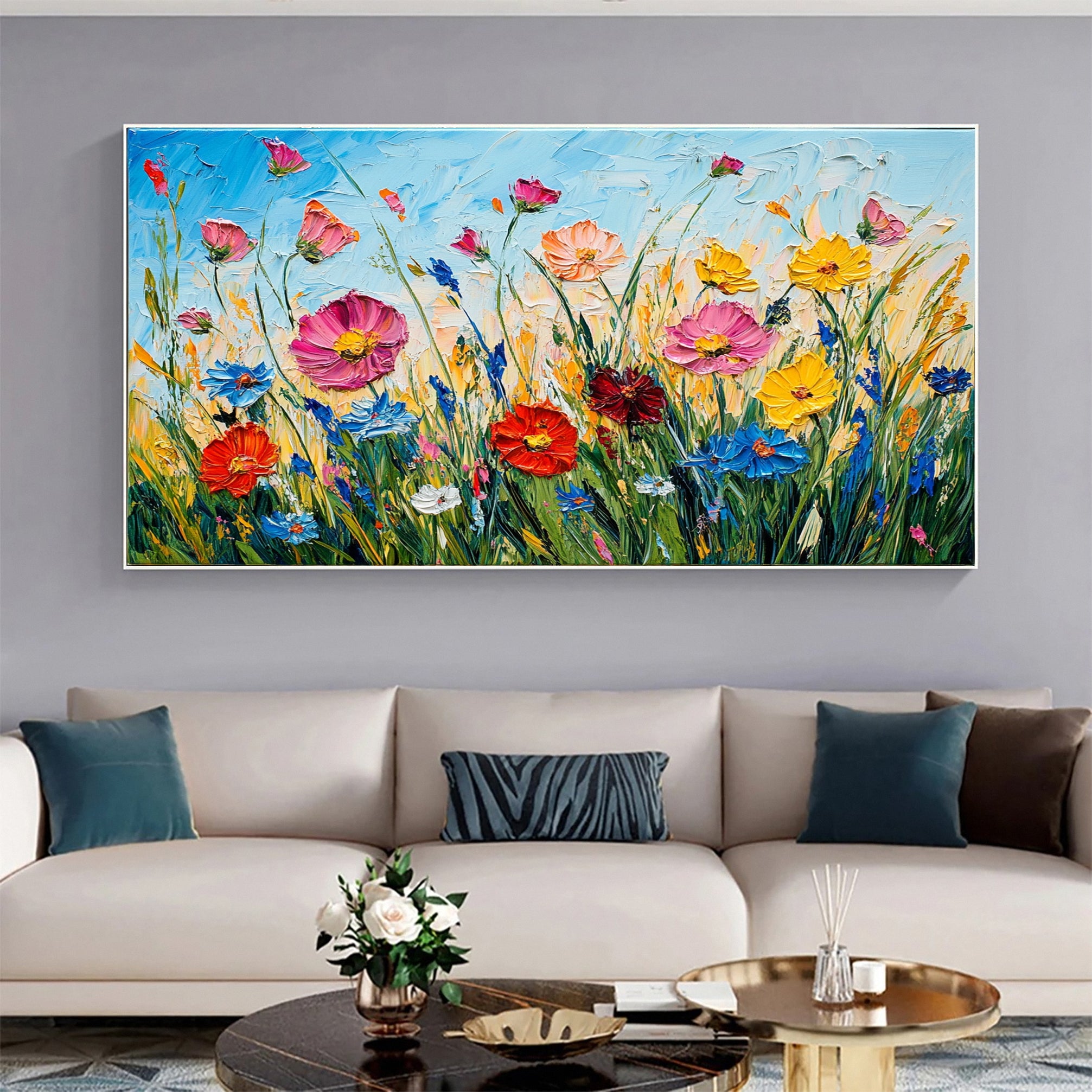 Large Textured Floral Canvas for Modern Homes #CAP 046