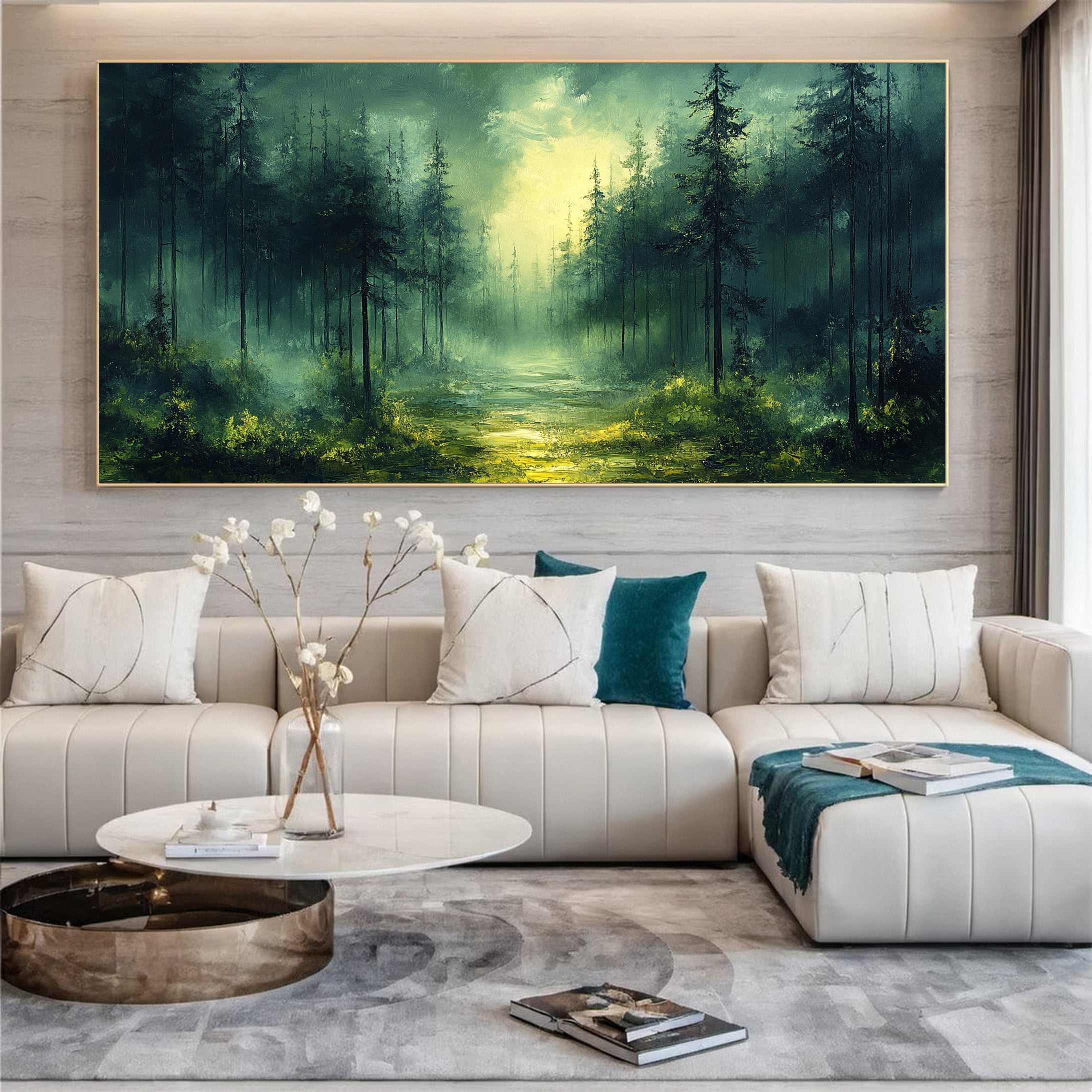 Verdant Retreat Lush Forest Landscape Art #CAP 054