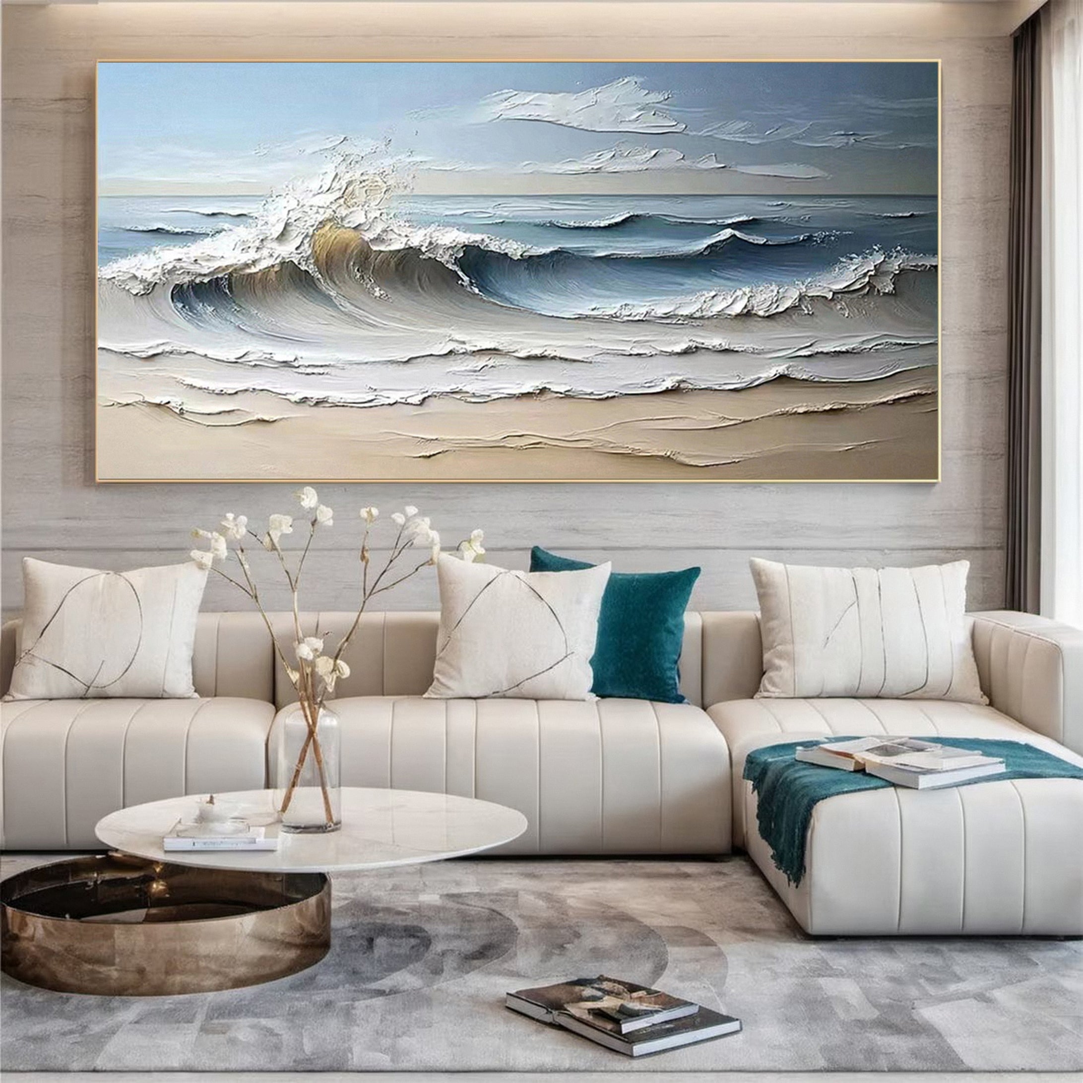 Seas Canvas Art Tranquil Ocean Waves for Serene Decor #OP 001