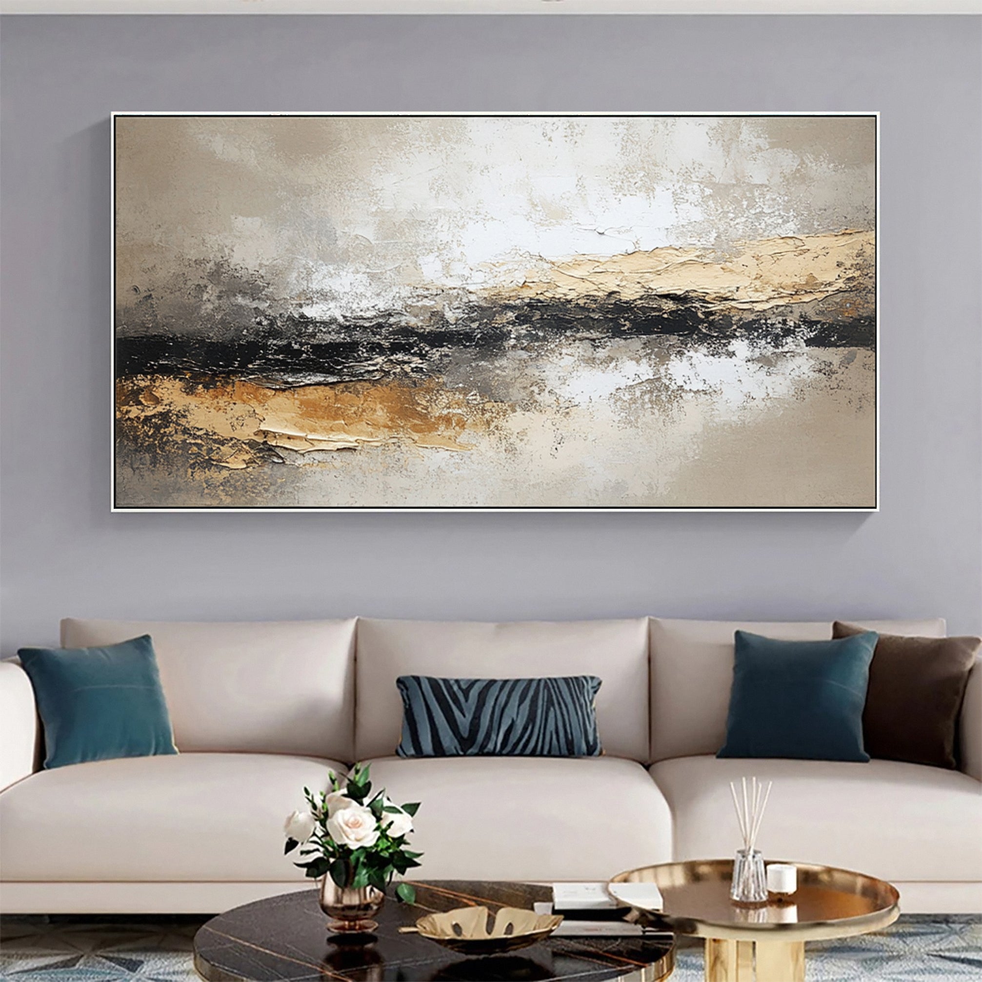 Tranquil Layers Abstract Art with Earthy Tones #BBA 091