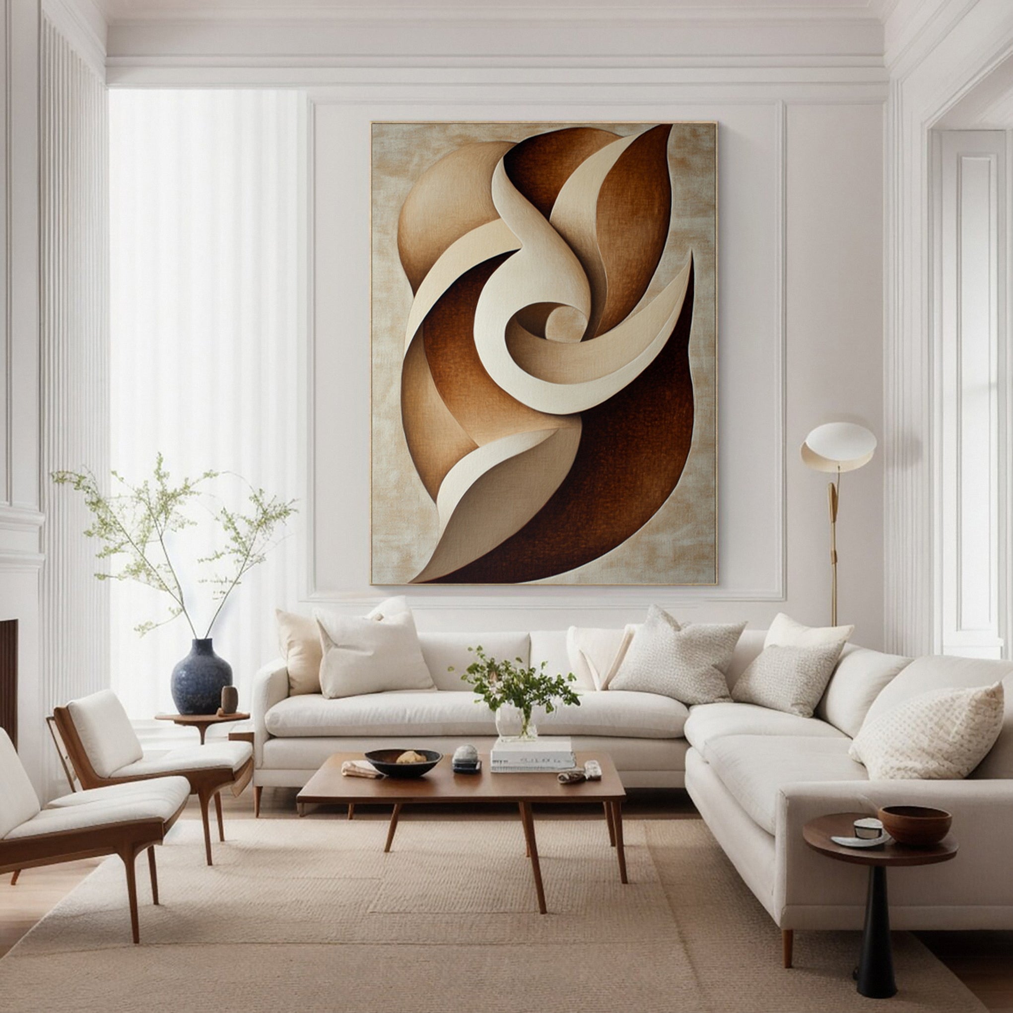 Evolving Form: Modern Abstract with Swirling Organic Layers  #BGA 298