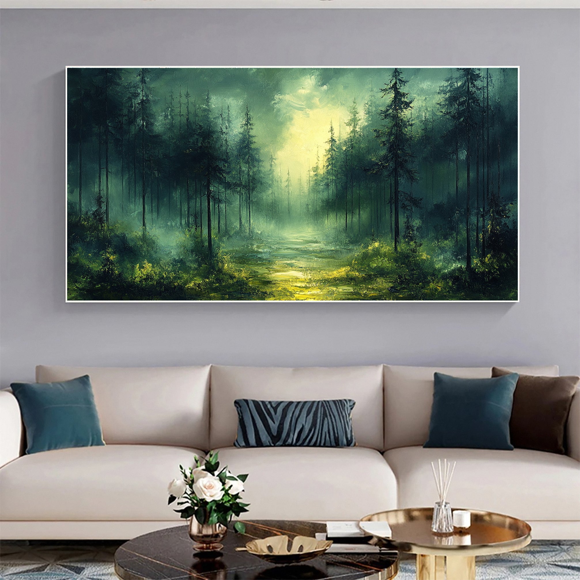 Verdant Retreat Lush Forest Landscape Art #CAP 054